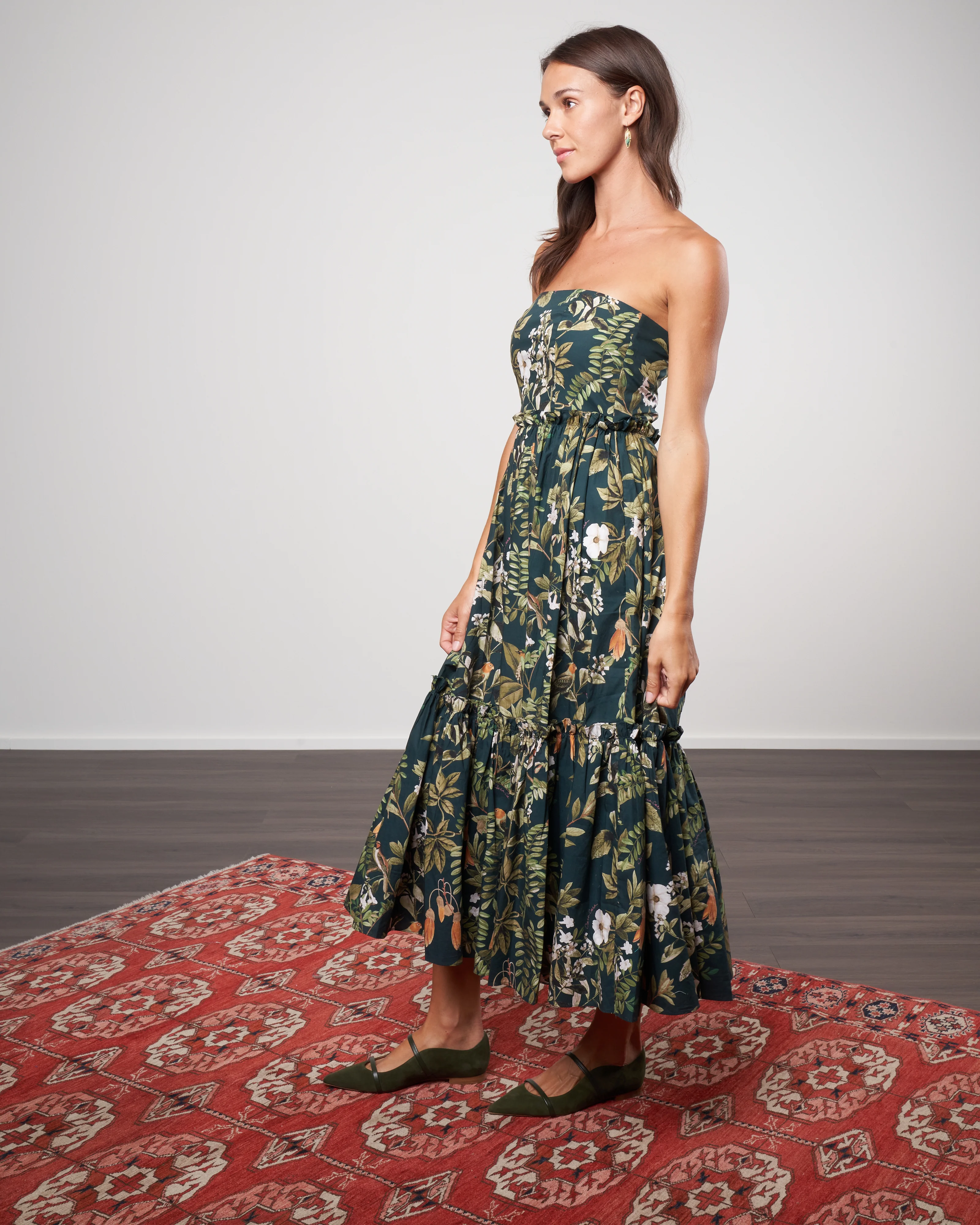 torres dress - botanical birds emerald - Image 2