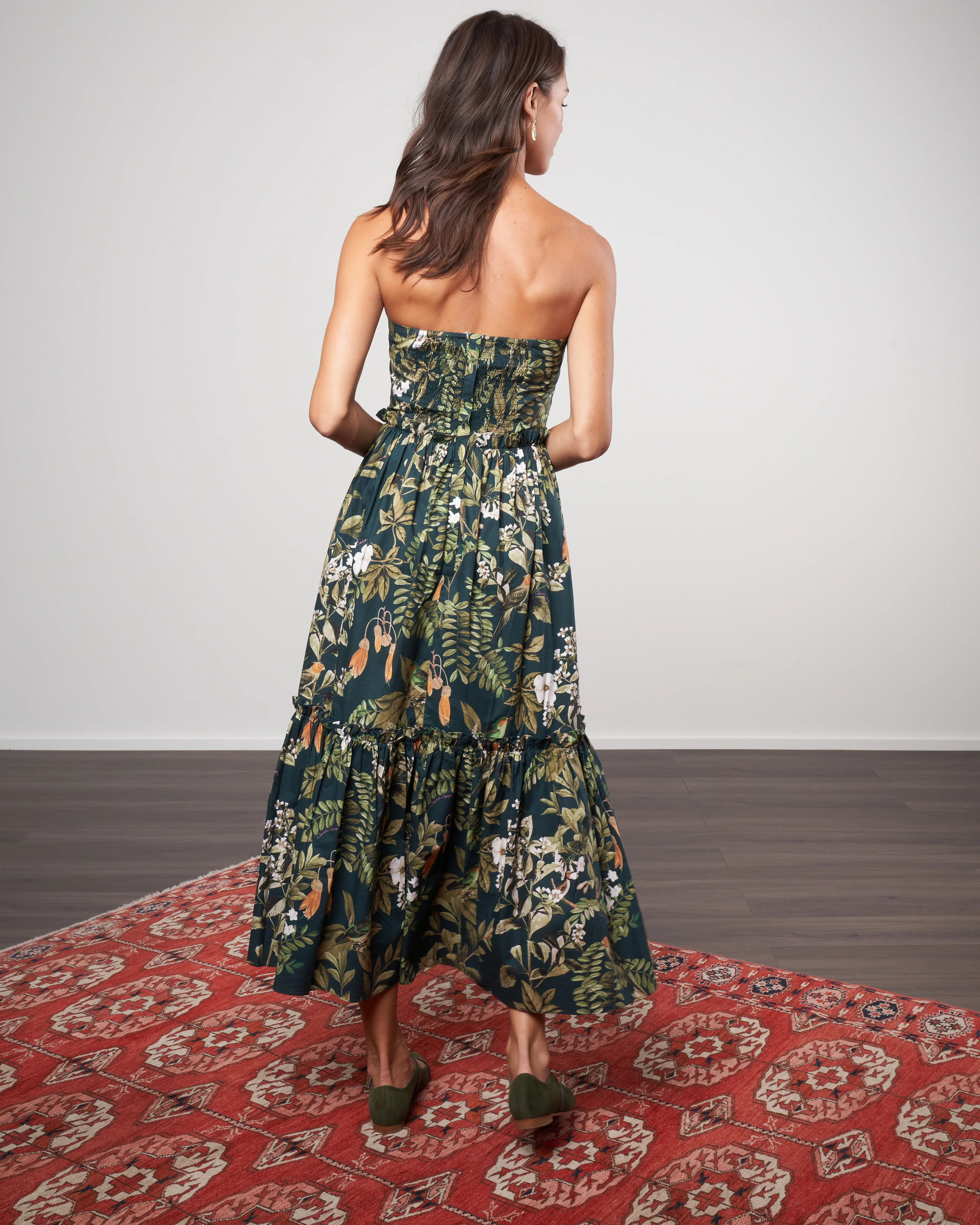 torres dress - botanical birds emerald - Image 3