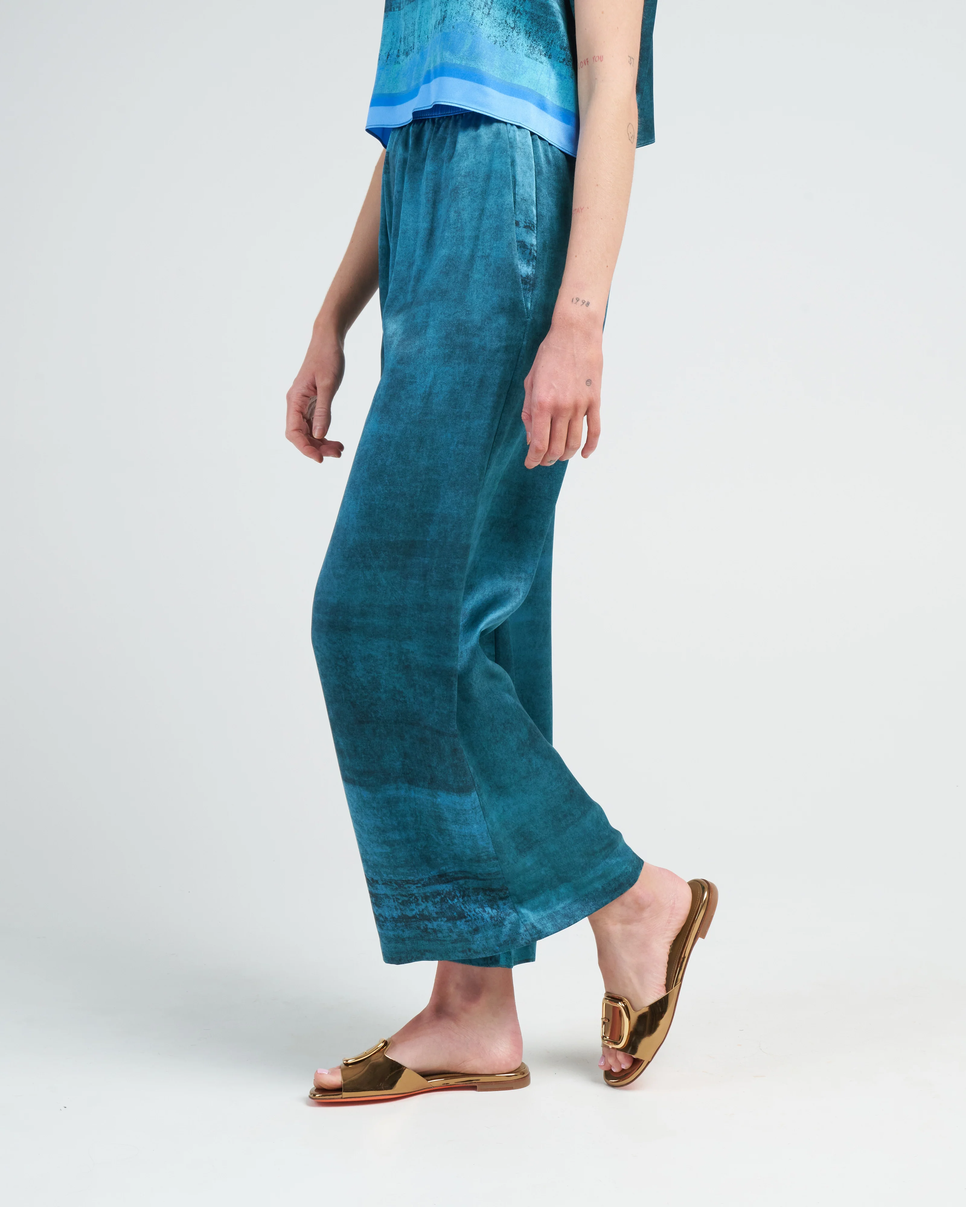 wide leg pant - glacier - Image 3