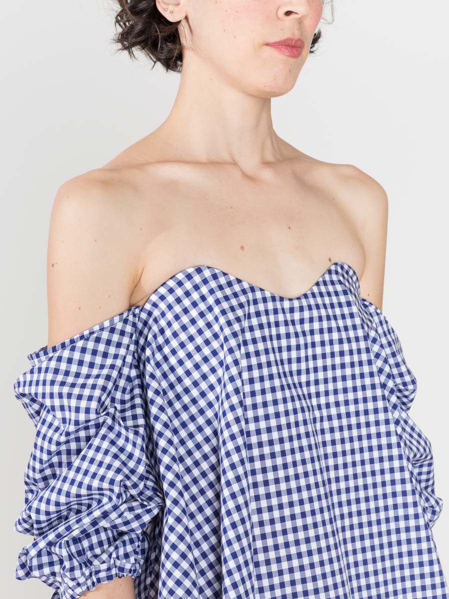 gabriella top - navy gingham - Image 5