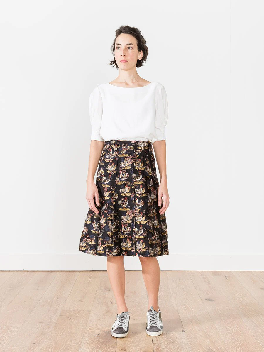 jacquard midi skirt