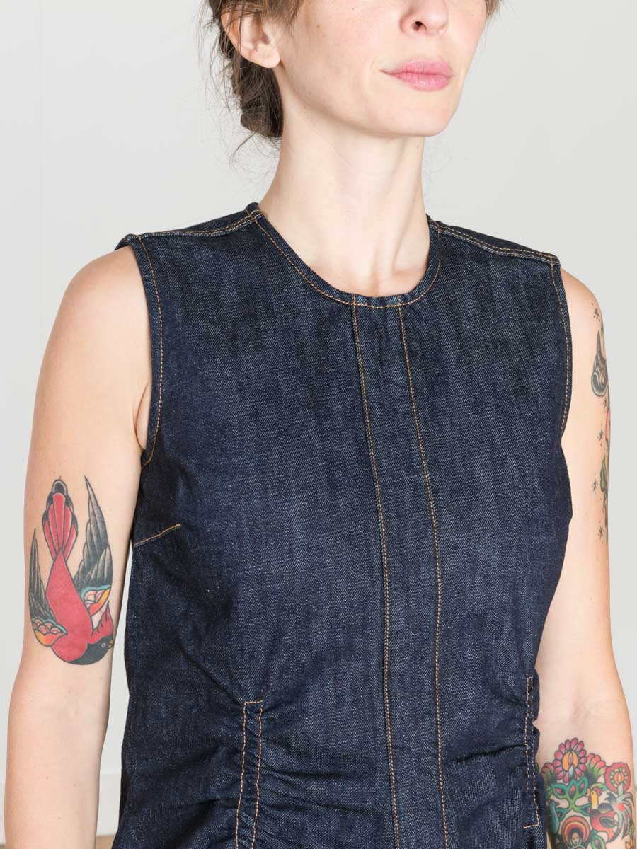 flared denim dress - Image 6