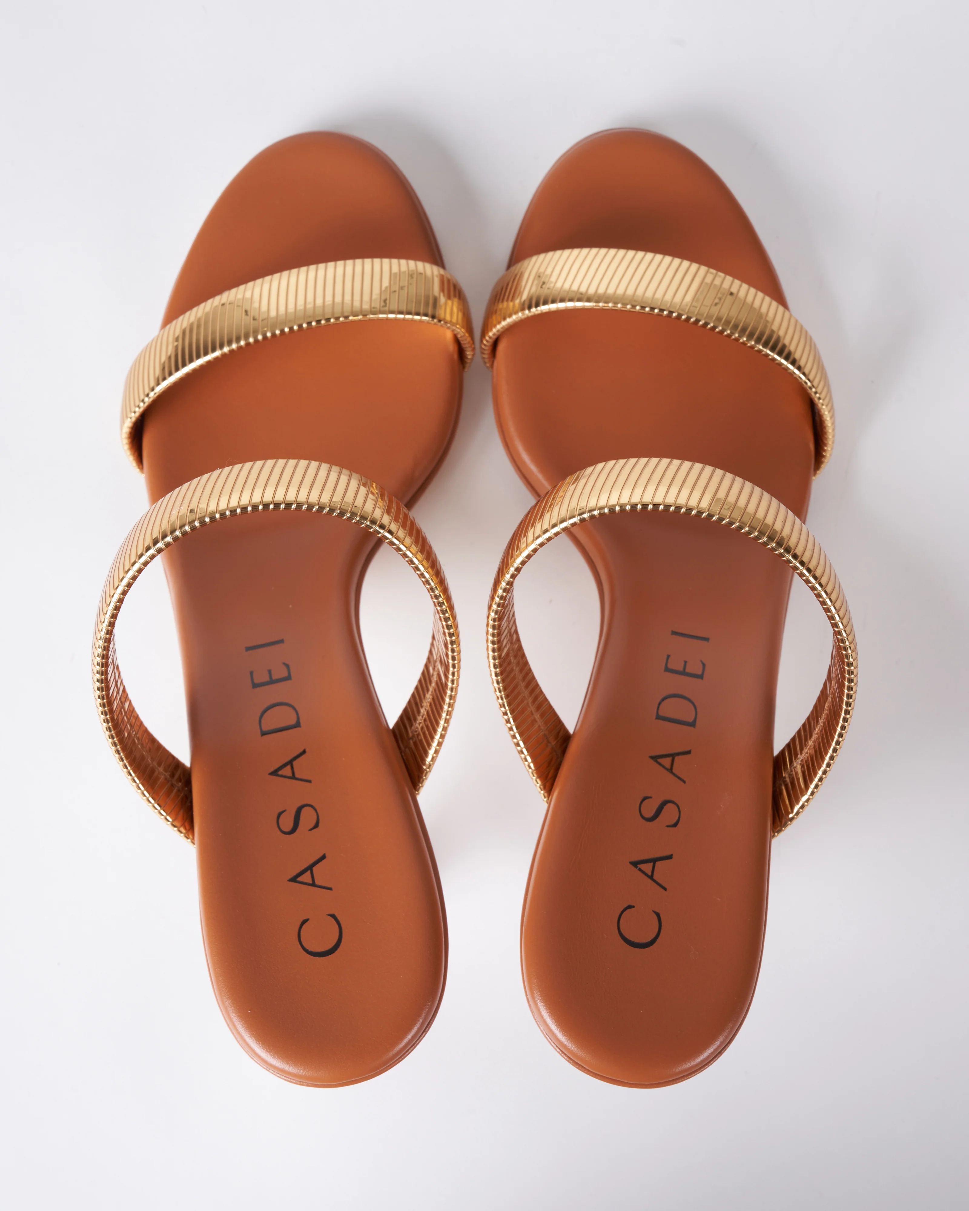 sveva two strap heeled sandal - florence roma - etruria oro - Image 4
