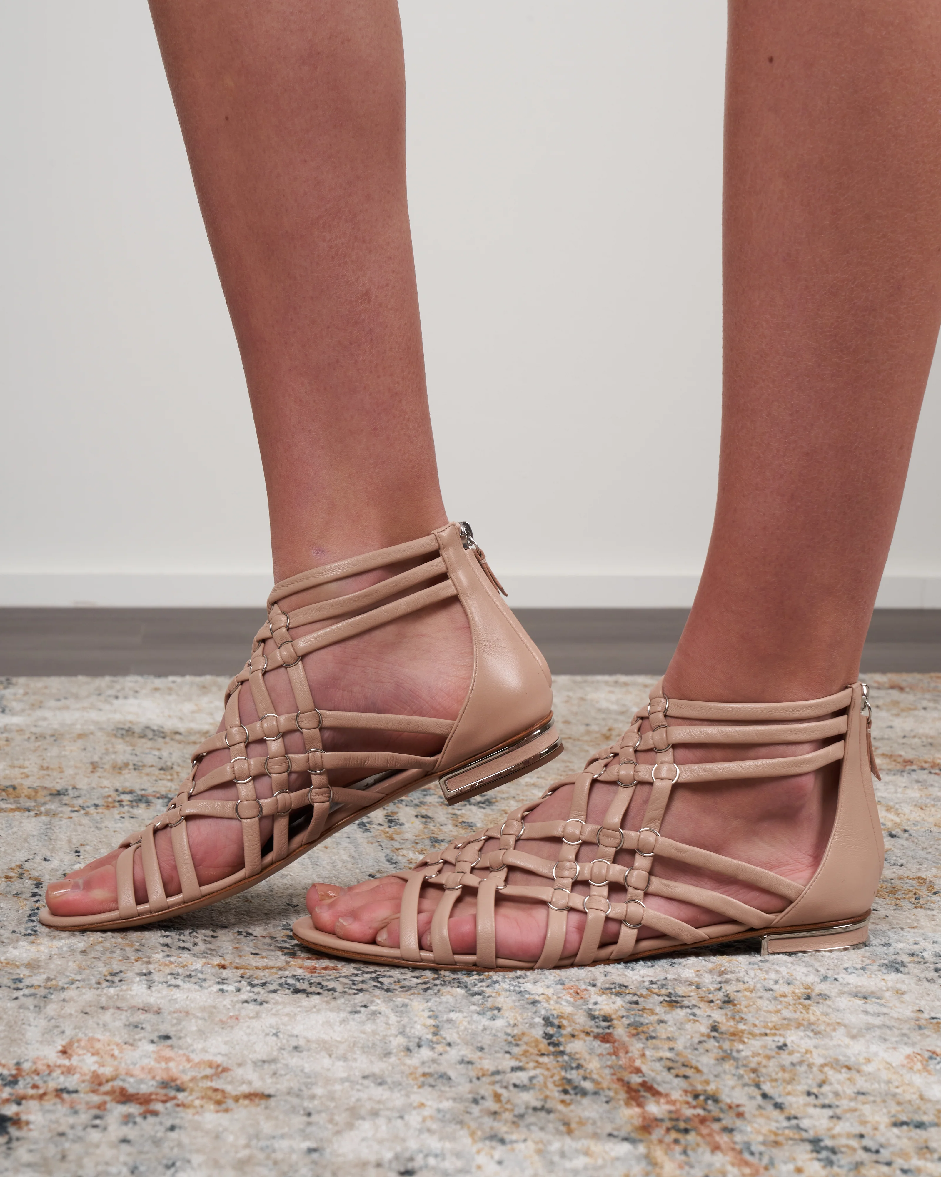 tacco - cage minorca gladiator flat sandal back zip - dafne - Image 4