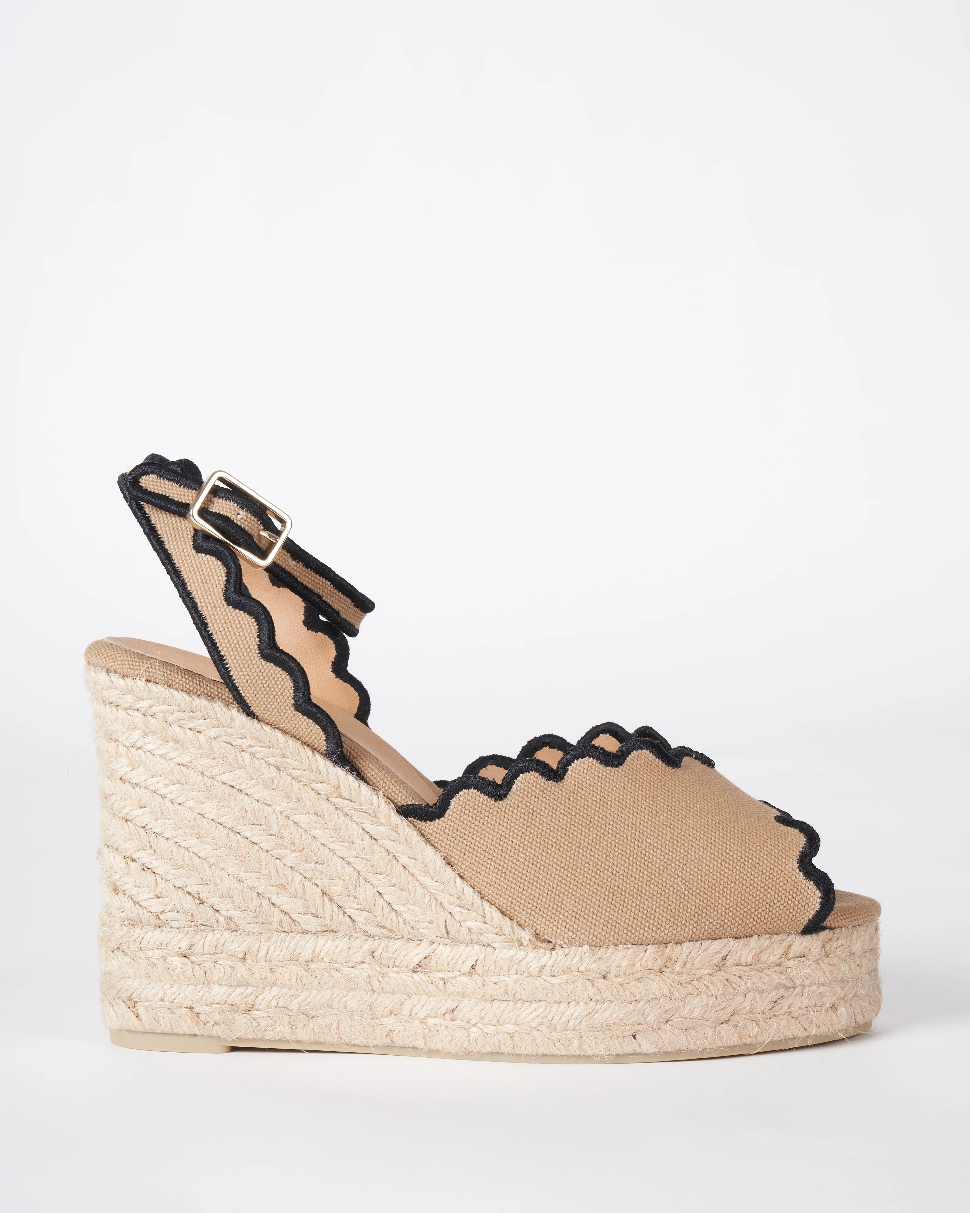 tierra wedge w/strap - tierra/black canvas - Image 2