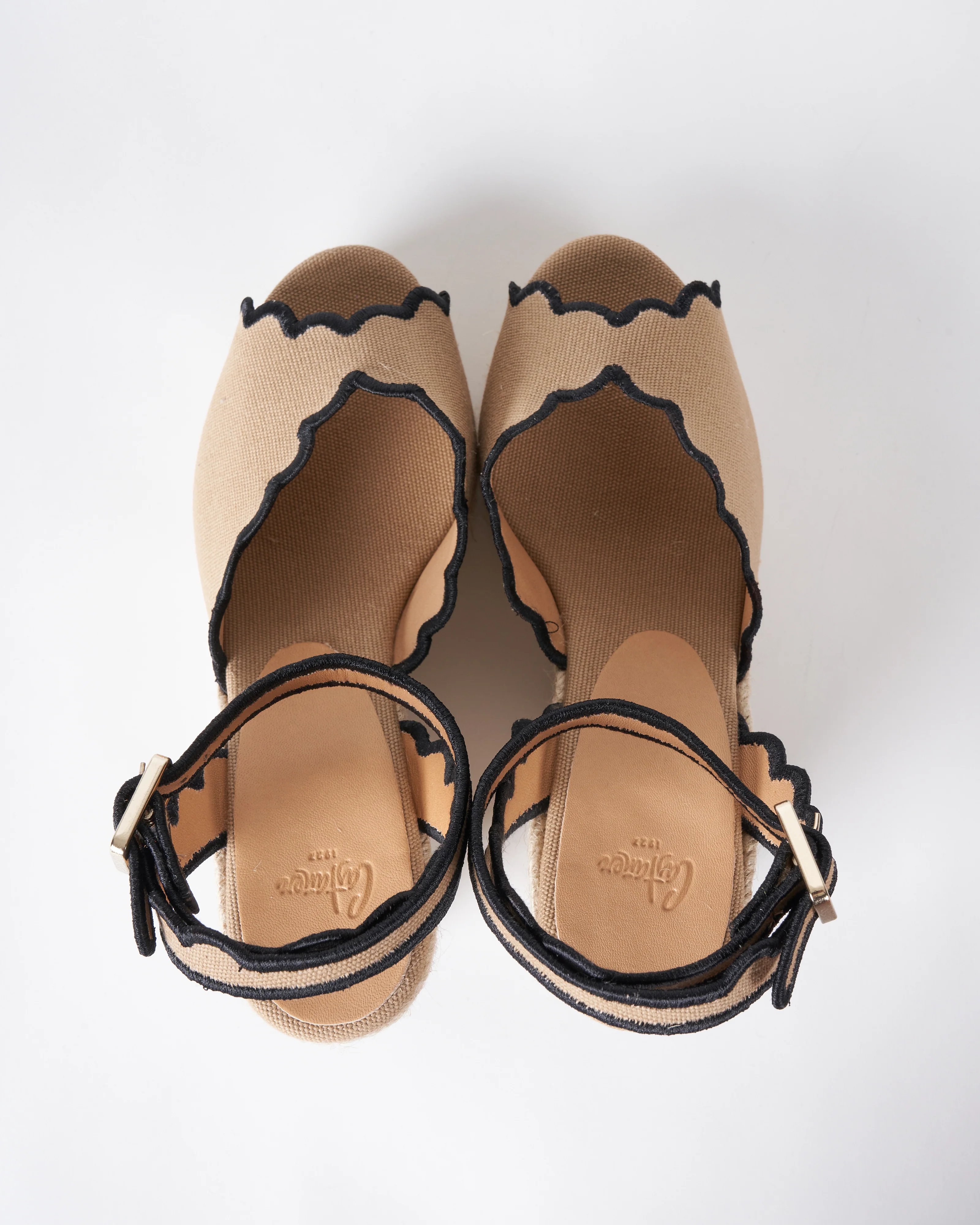 tierra wedge w/strap - tierra/black canvas - Image 3