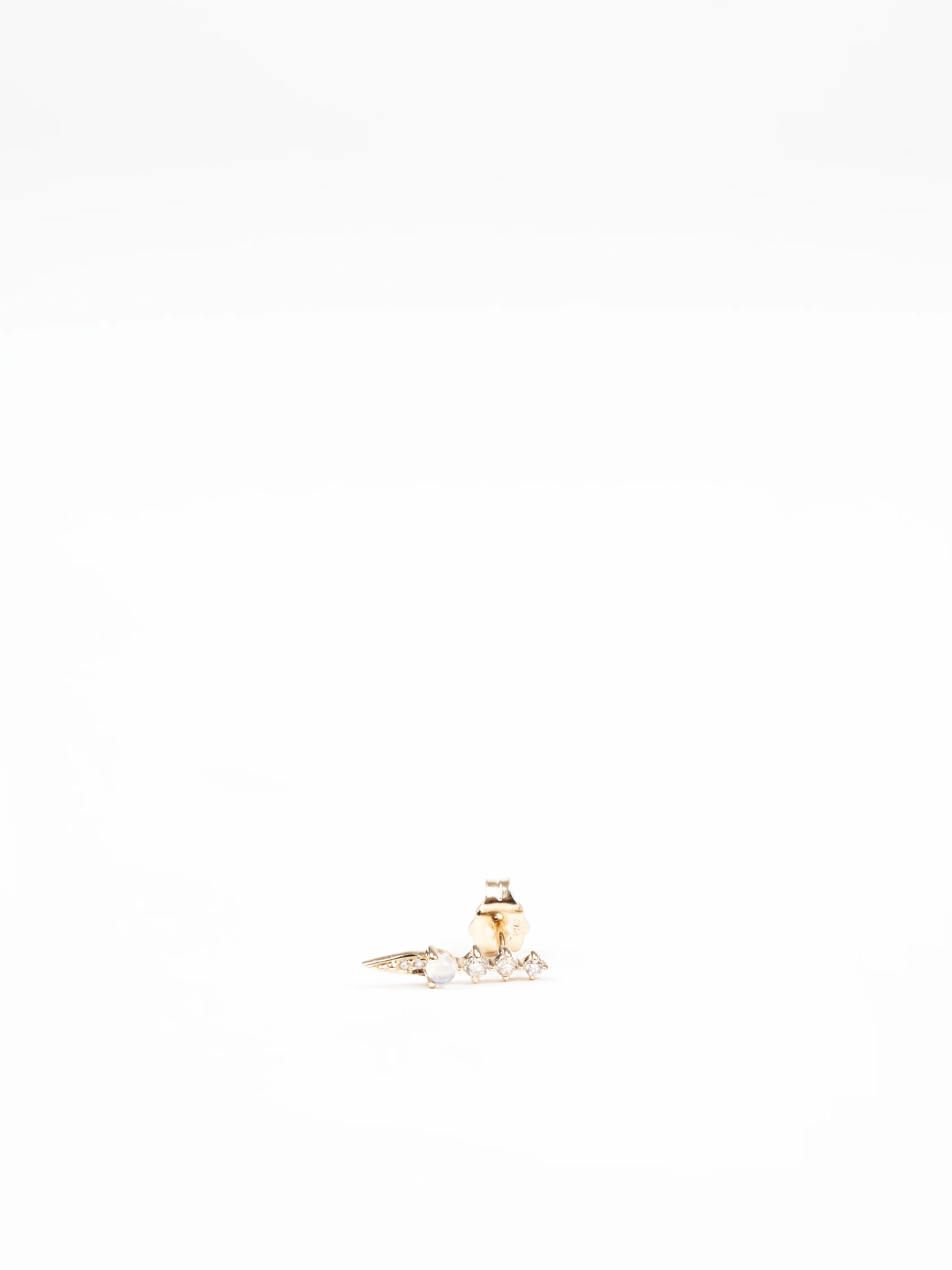 14k moonstone and diamond spike single earring - Image 2