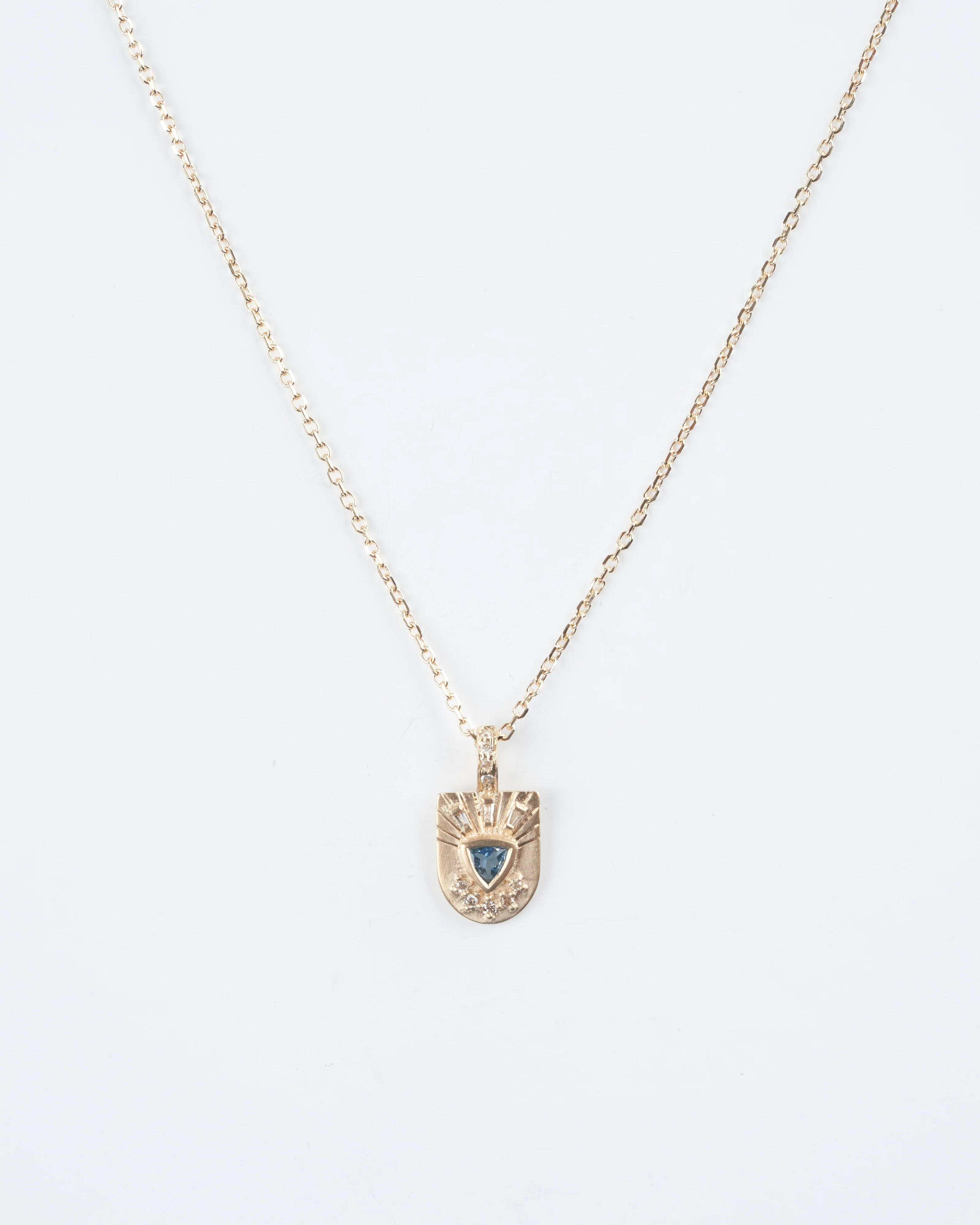 baby trylian aquamarine and diamind totem necklace - blue/ gold