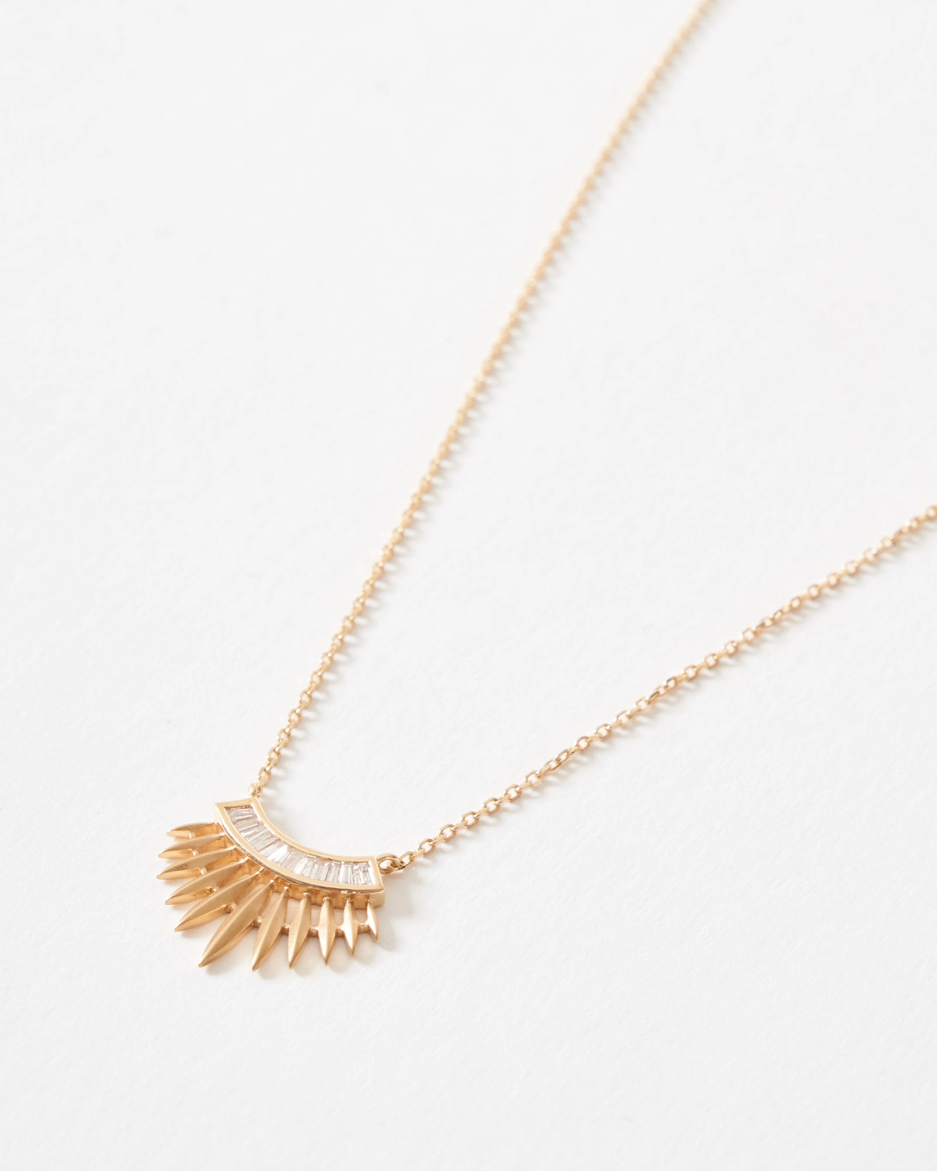 baguette diamonds rising sun chain necklace - diamond/gold - Image 3