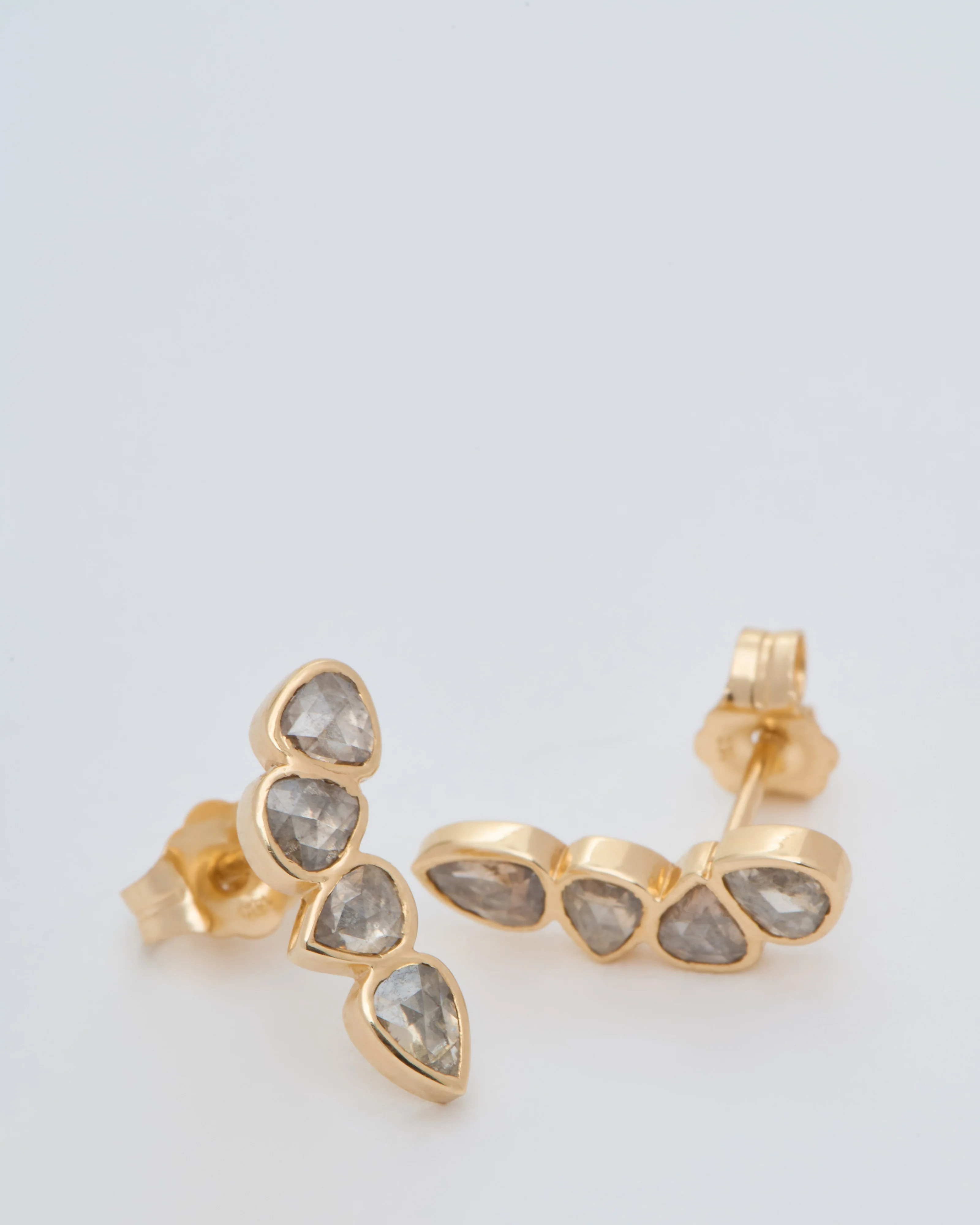 champagne diamond irregular earrings - Image 3