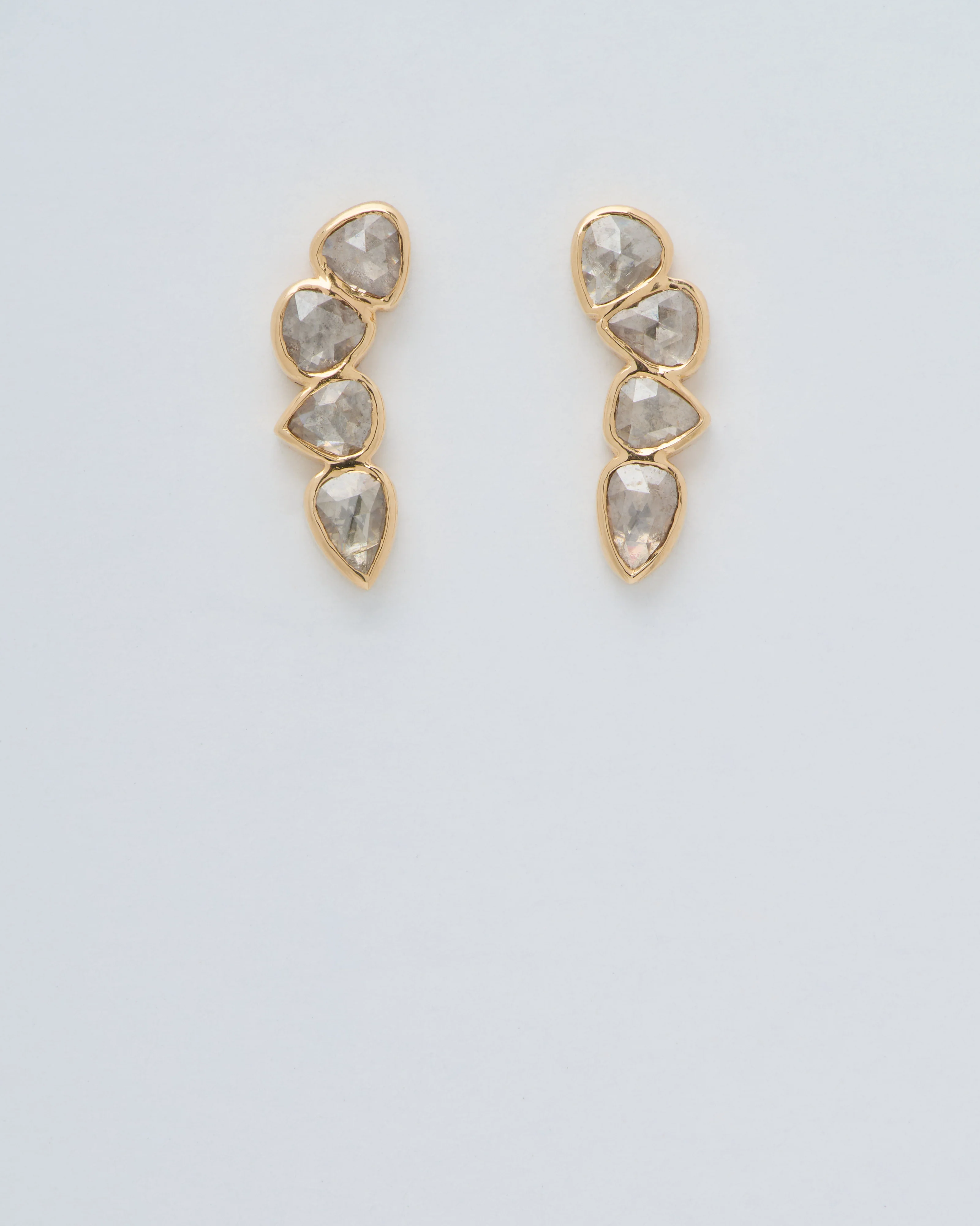 champagne diamond irregular earrings - Image 4