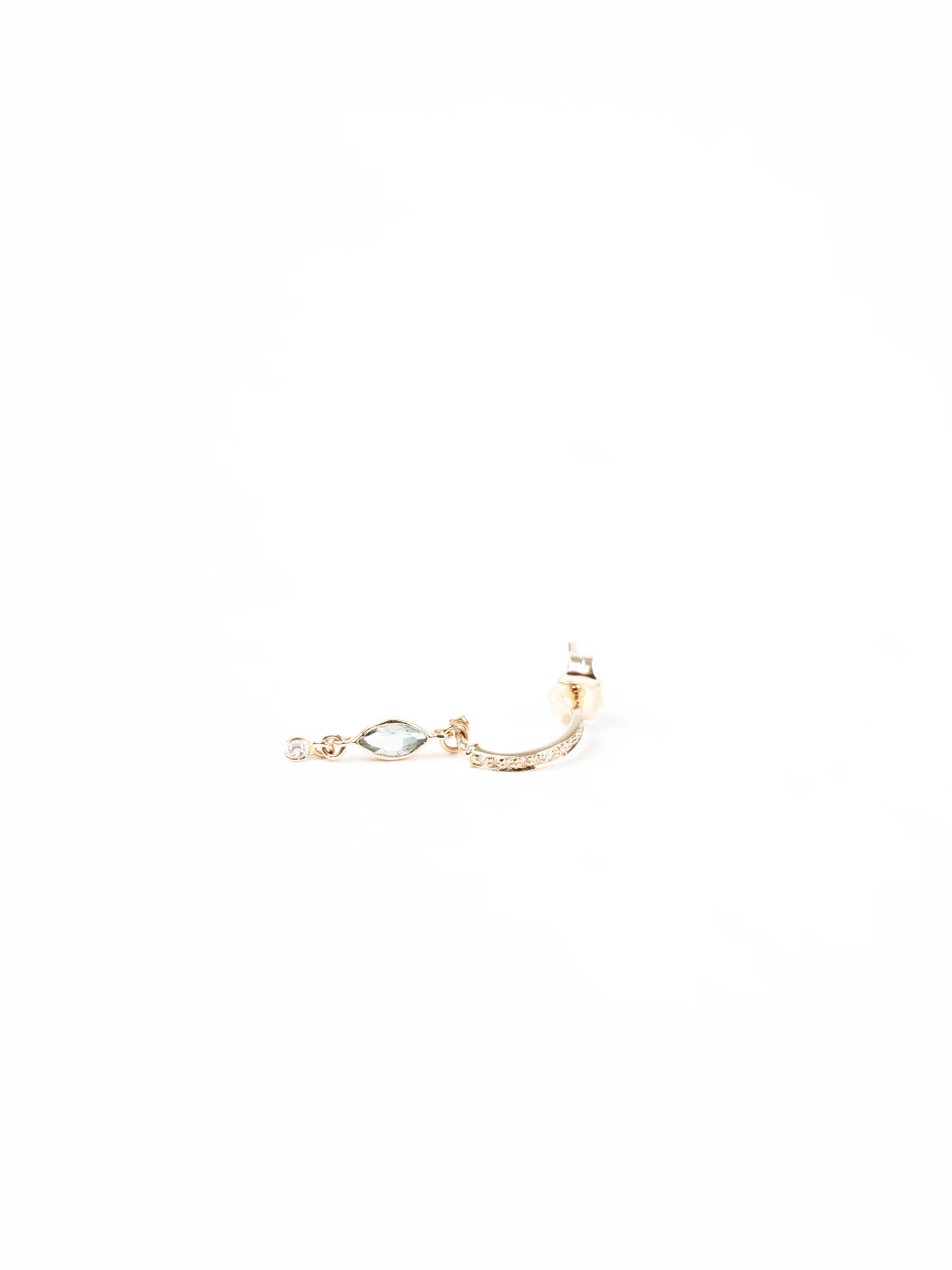dangling marquise tourmaline and diamond earring - Image 3