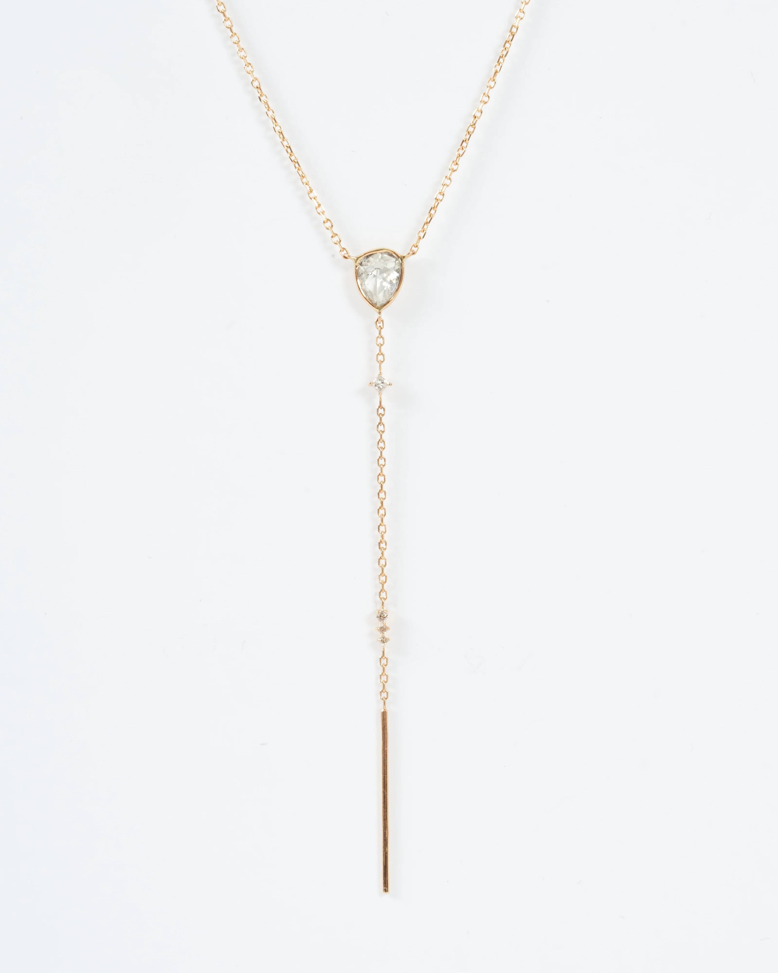 diamond triangle lariat necklace - Image 2