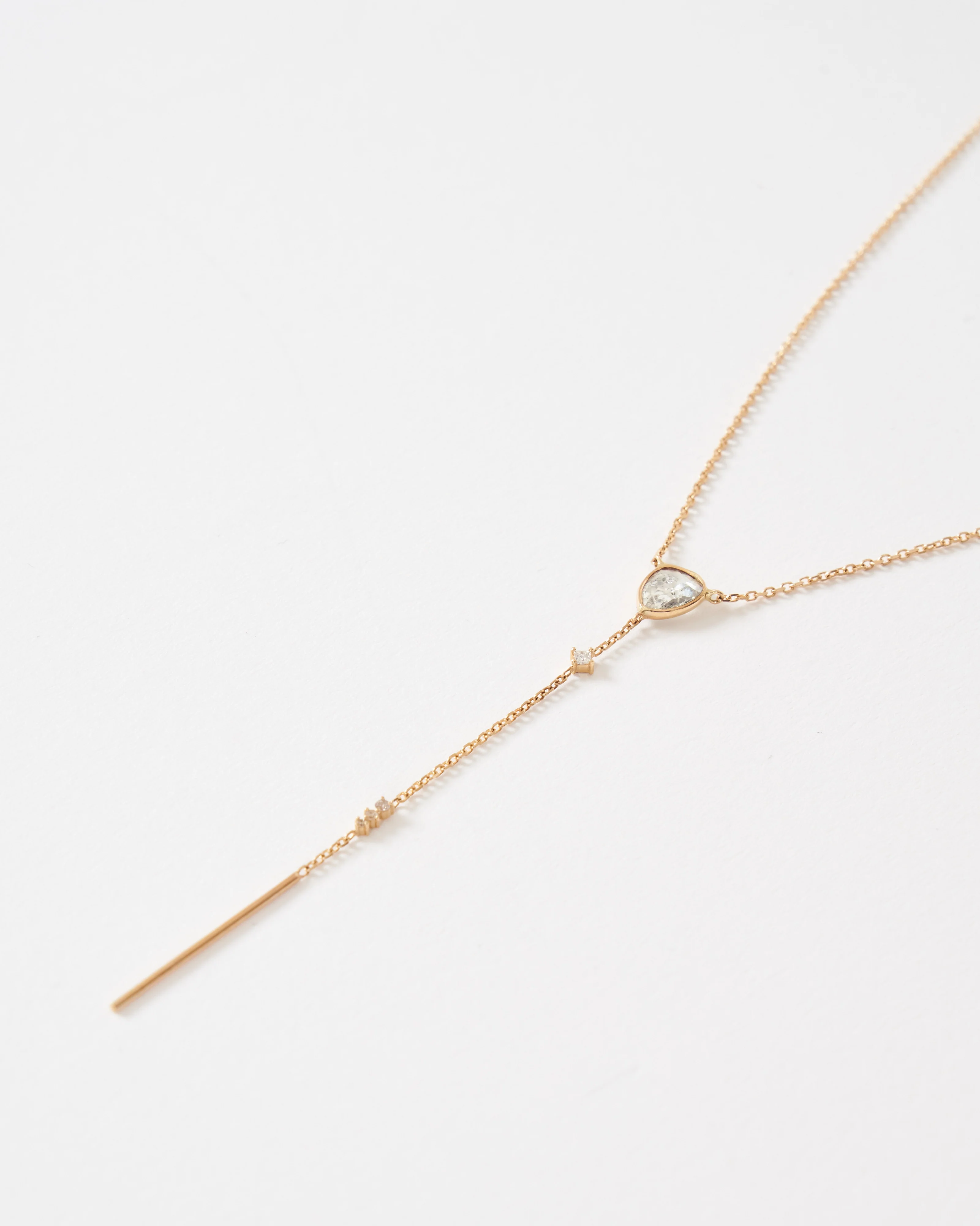 diamond triangle lariat necklace - Image 4