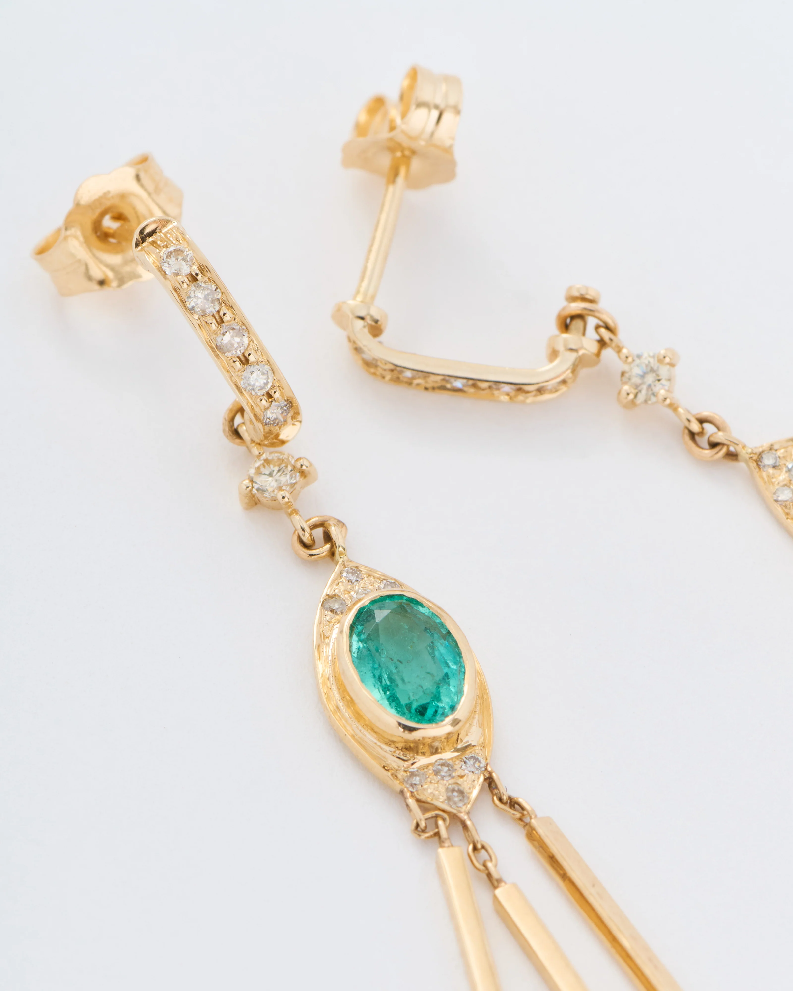 emerald and diamonds earrings - Image 2