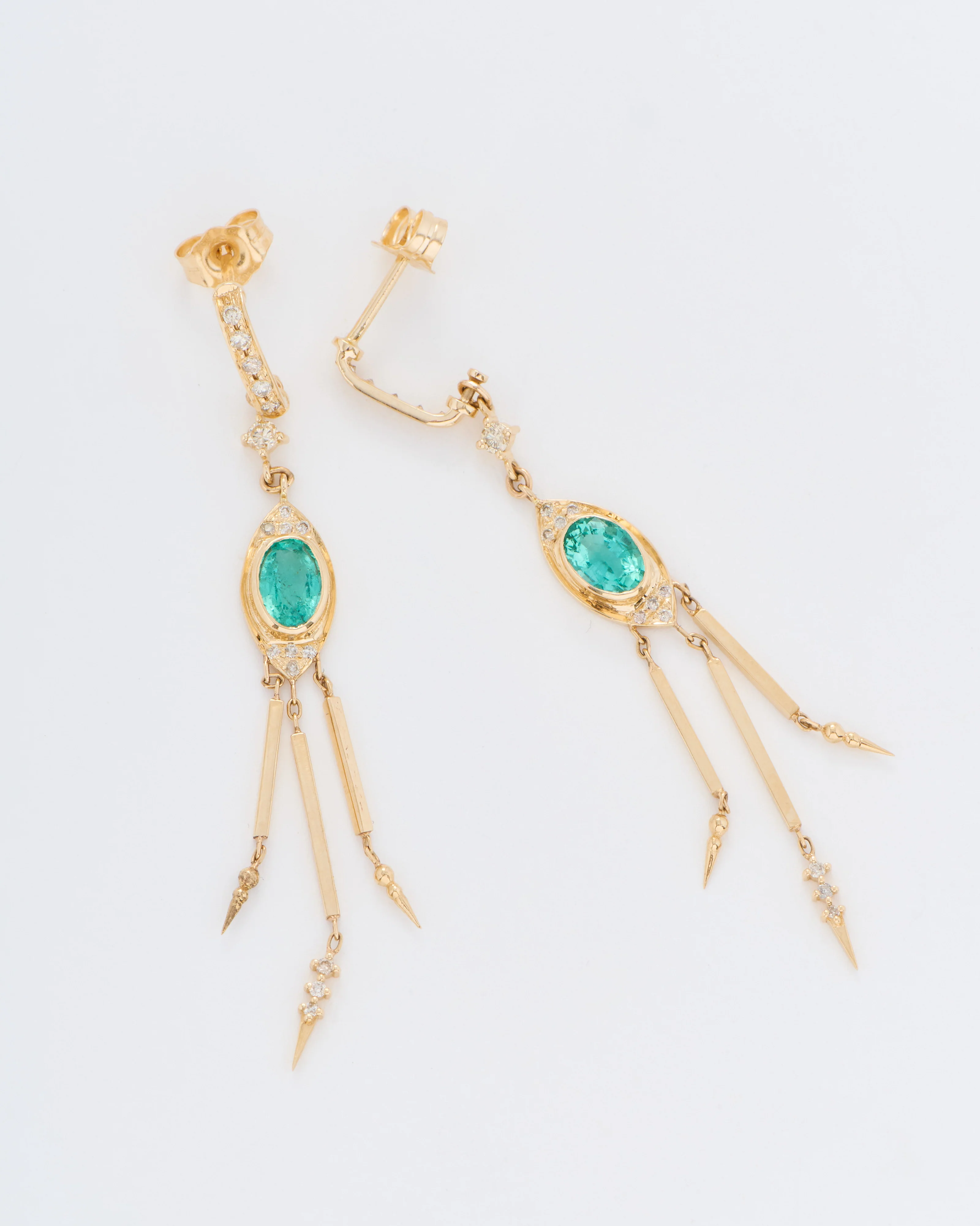 emerald and diamonds earrings - Image 3