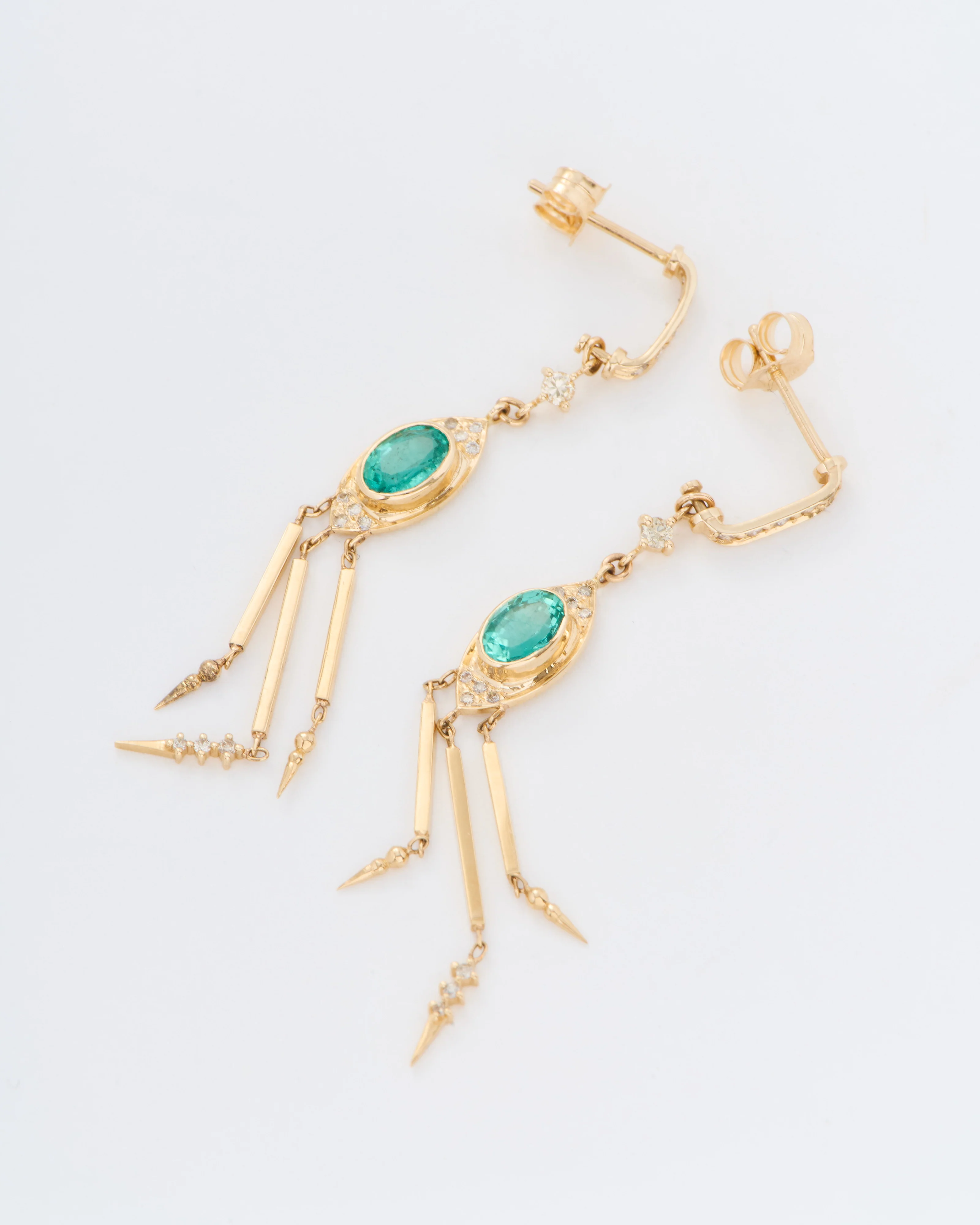 emerald and diamonds earrings - Image 4