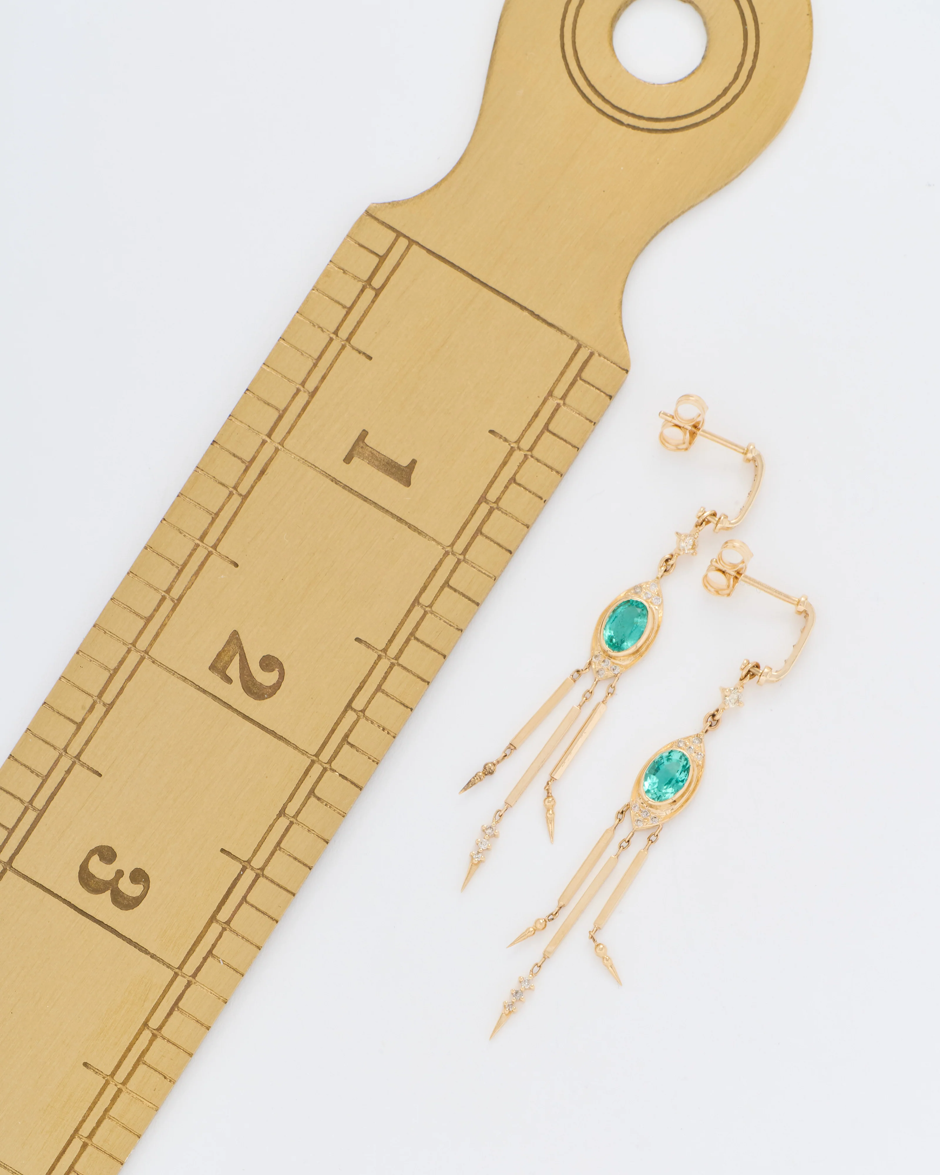 emerald and diamonds earrings - Image 5