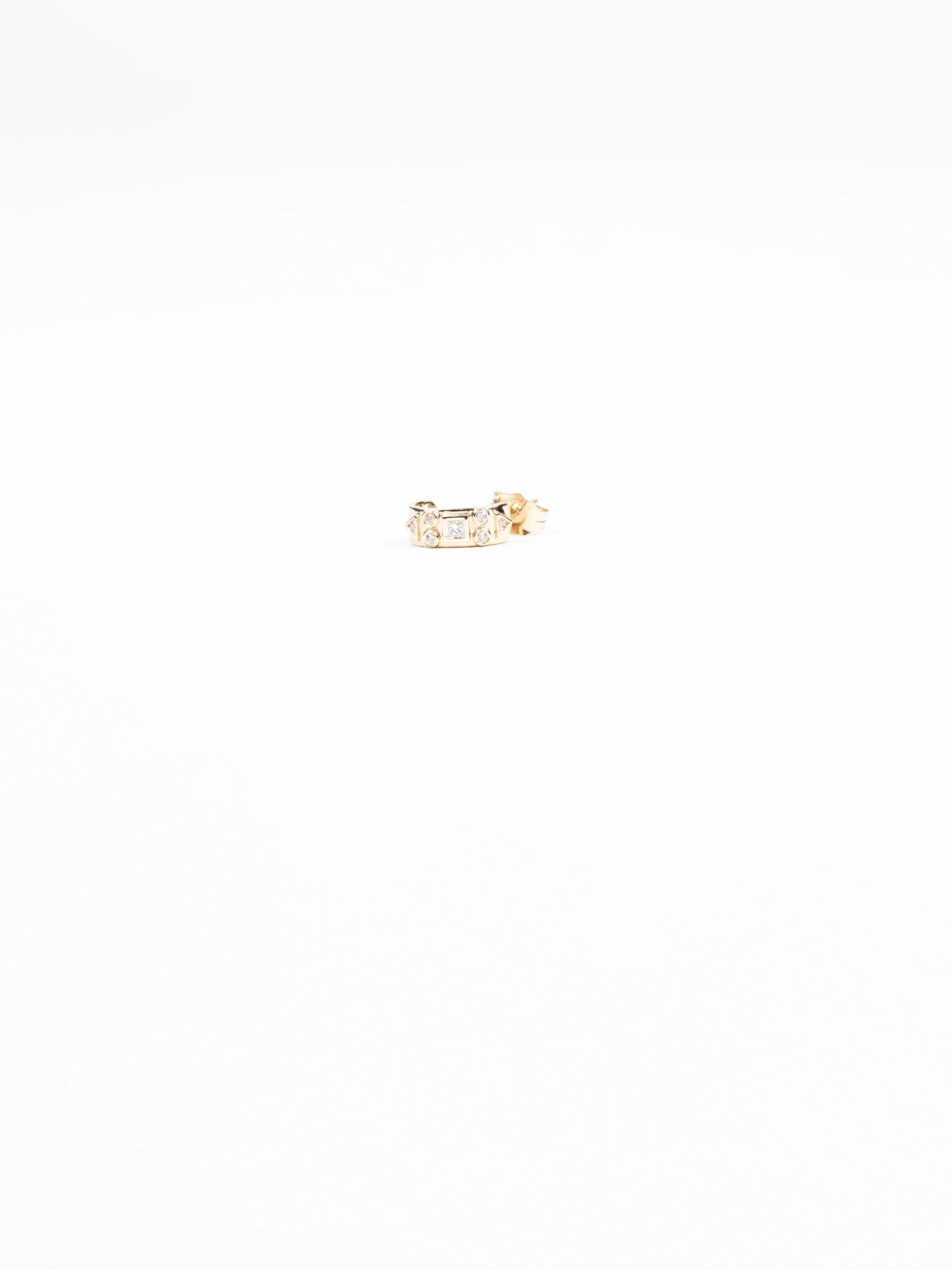 geometric single stud diamond earring - Image 2