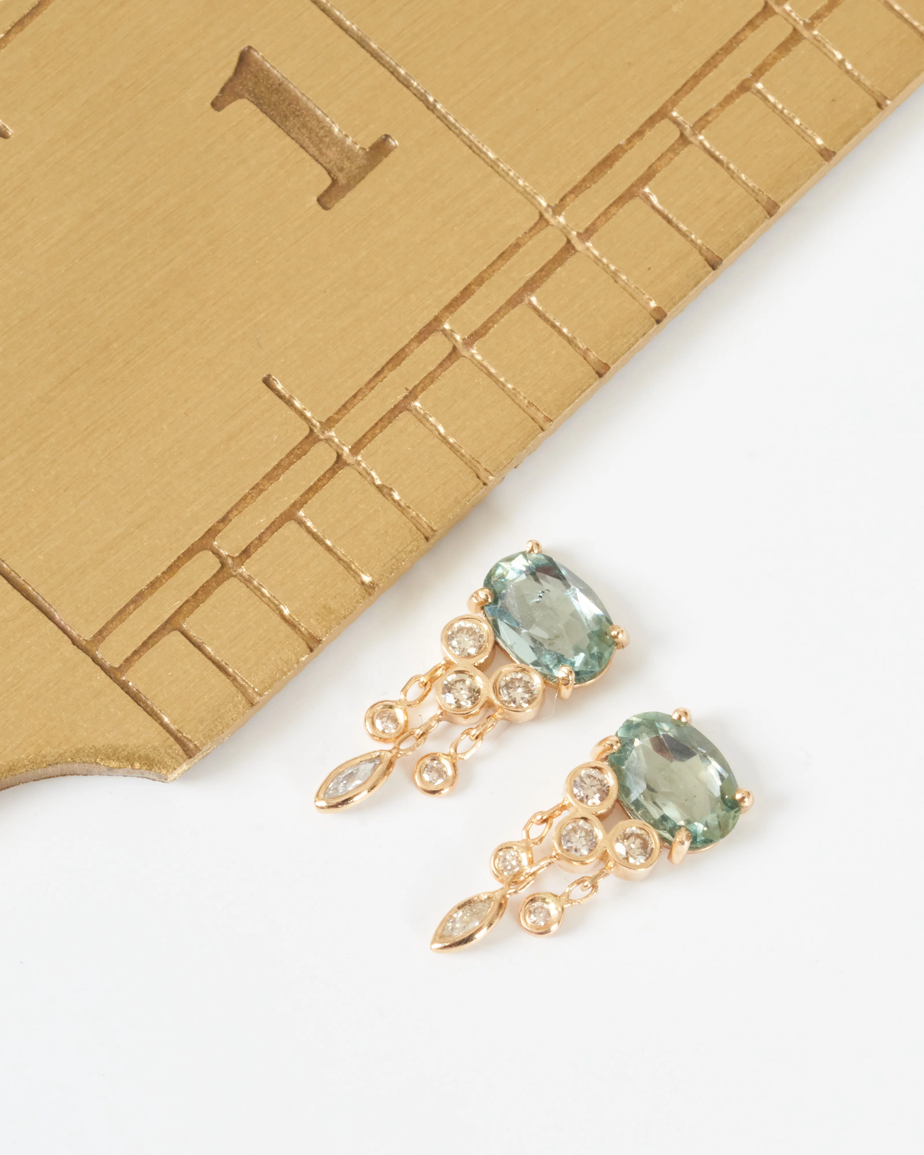 jelly fish sapphire and diamond earrings - Image 3