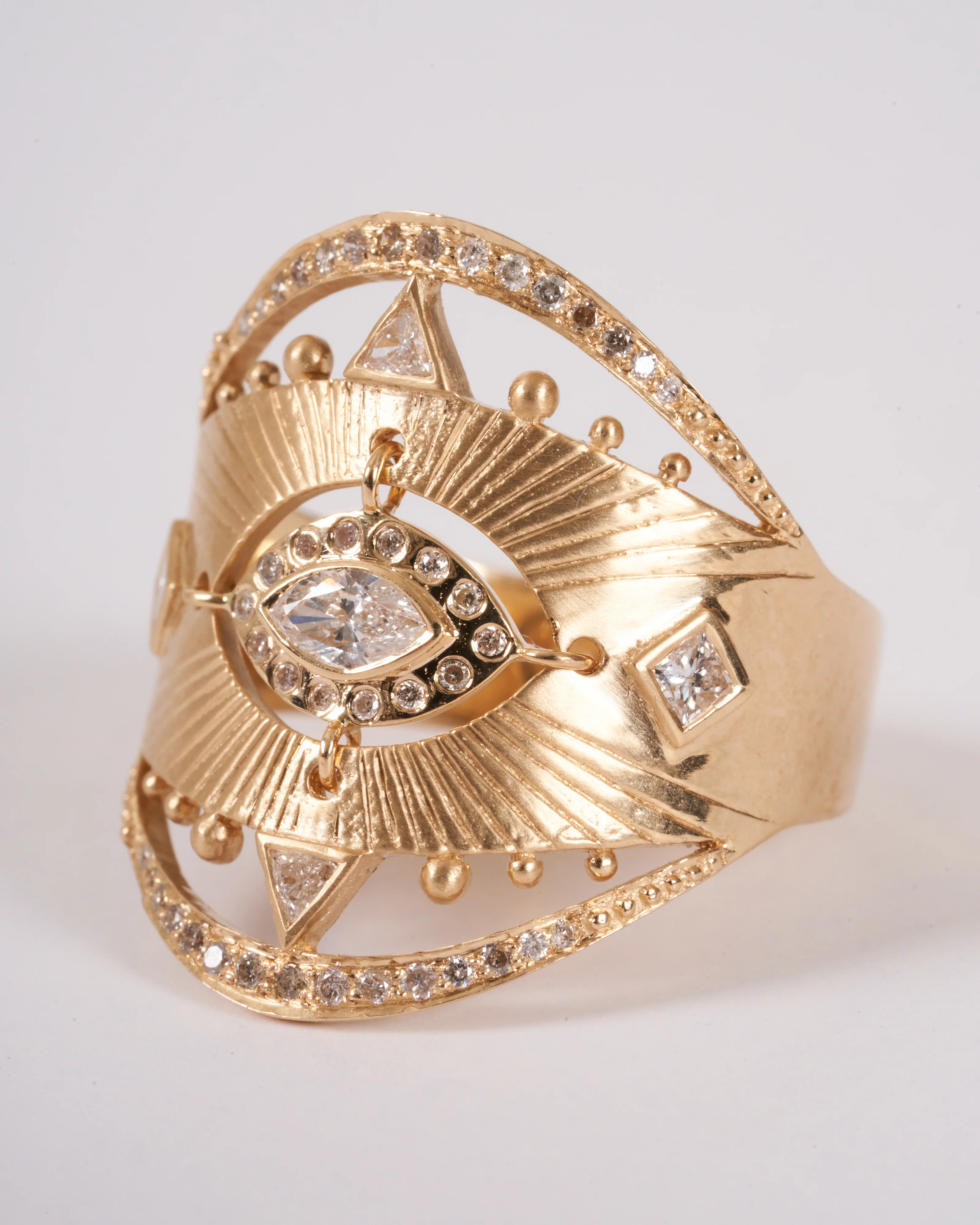 mandala marquise eye diamond ring - gold/diamond - Image 2