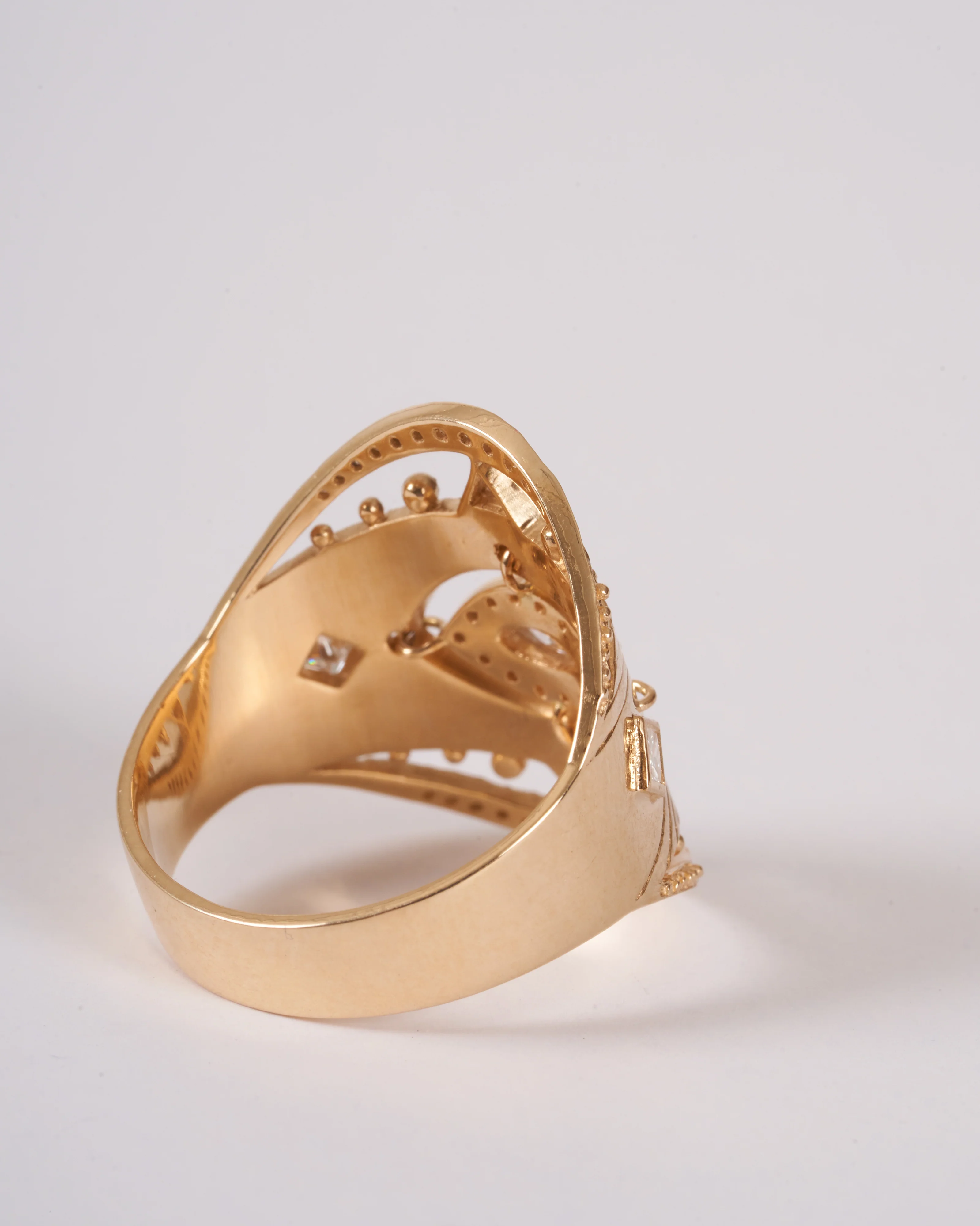 mandala marquise eye diamond ring - gold/diamond - Image 4