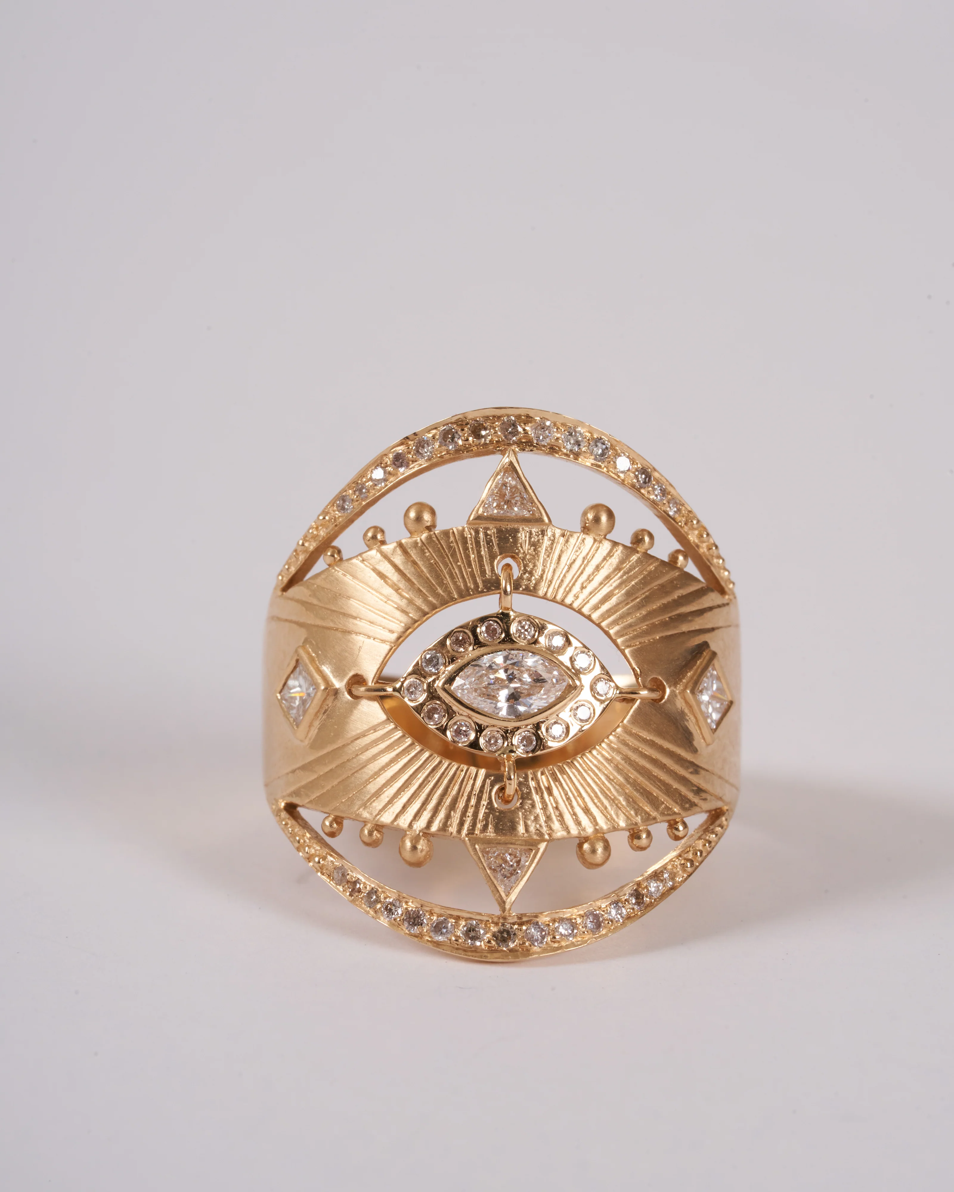 mandala marquise eye diamond ring - gold/diamond - Image 5