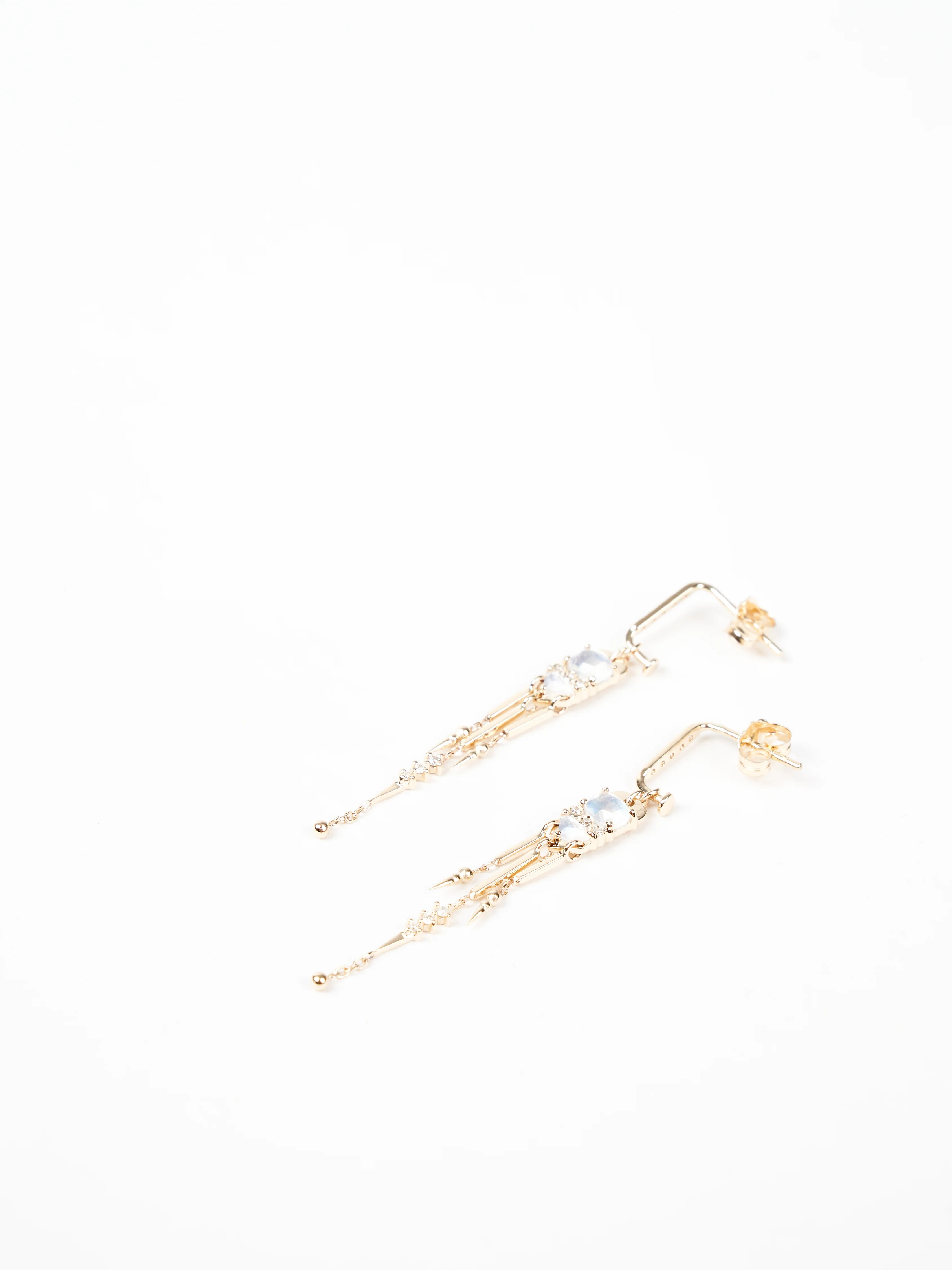moonstone & diamond fringe earrings - Image 2