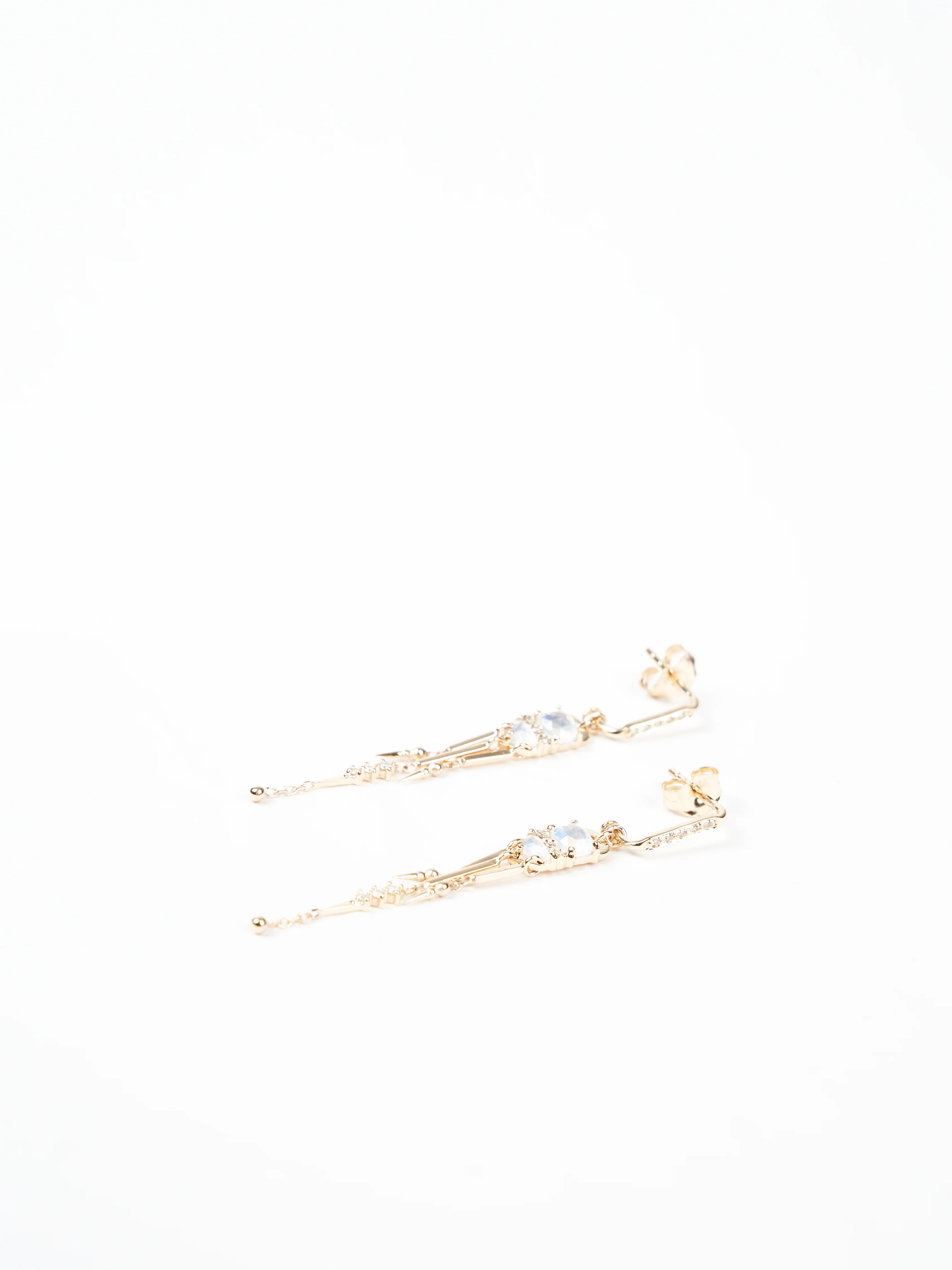 moonstone & diamond fringe earrings - Image 3