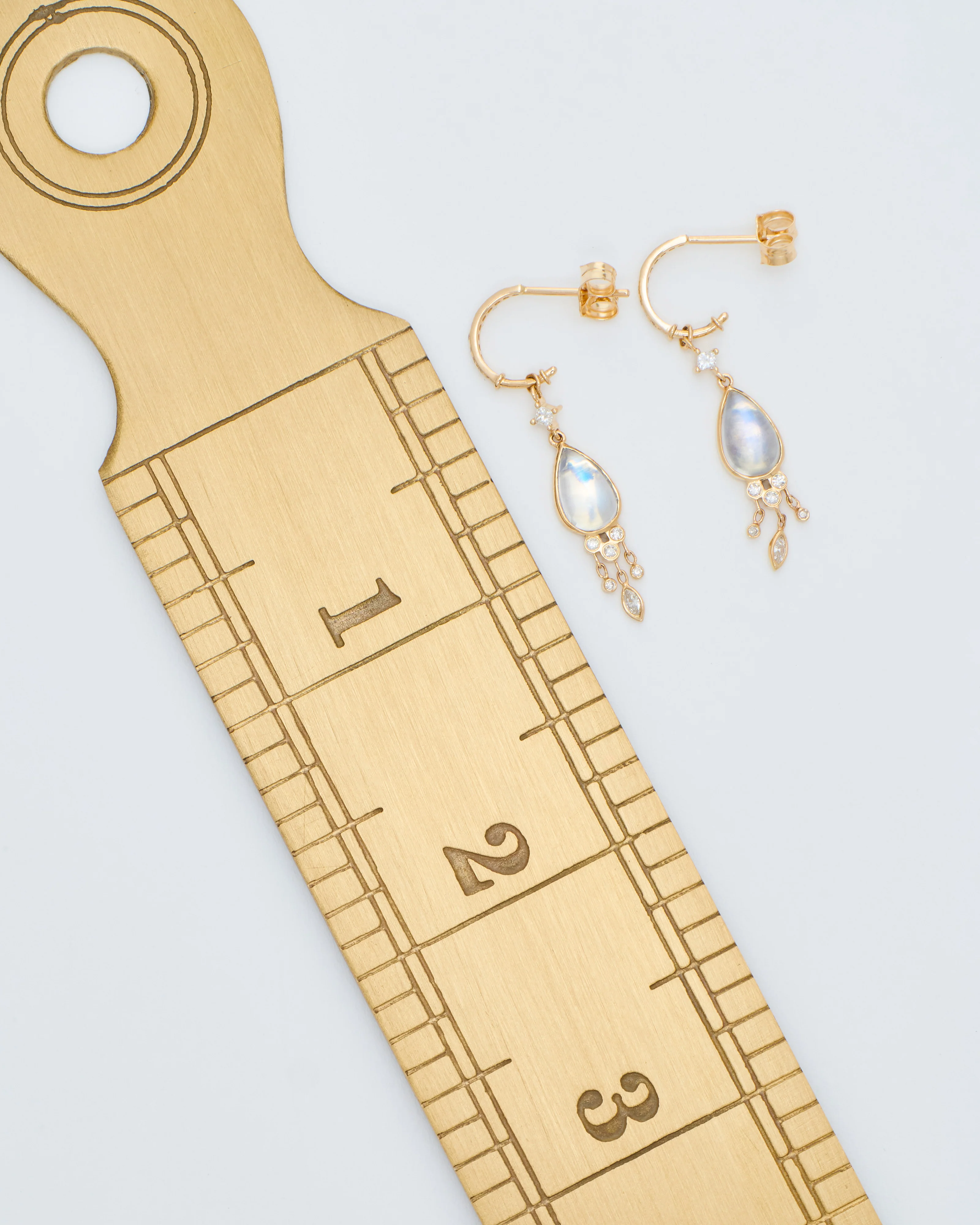 moonstone pear jellyfish hoop earrings - Image 6