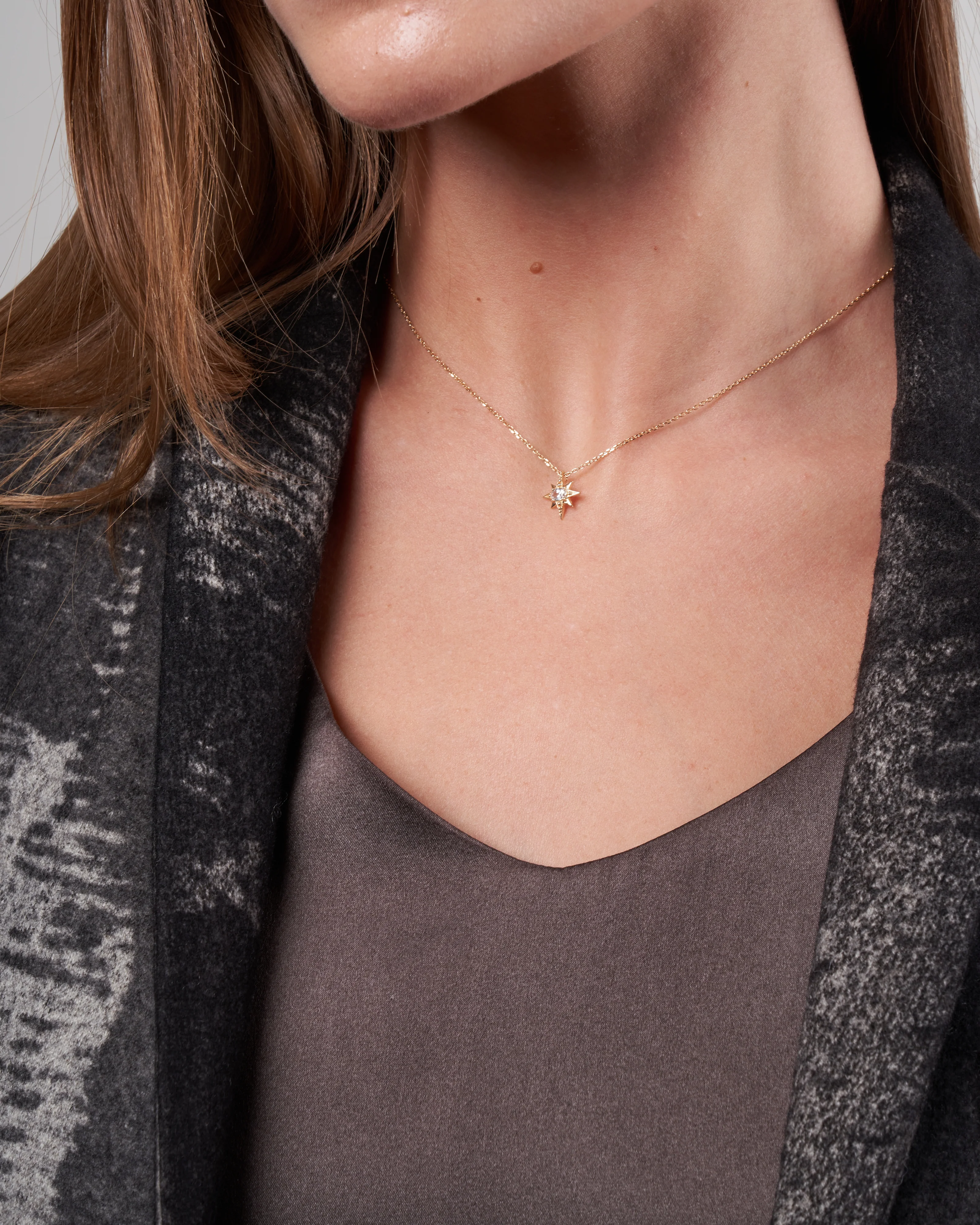 north star sapphire necklace - gold and stone