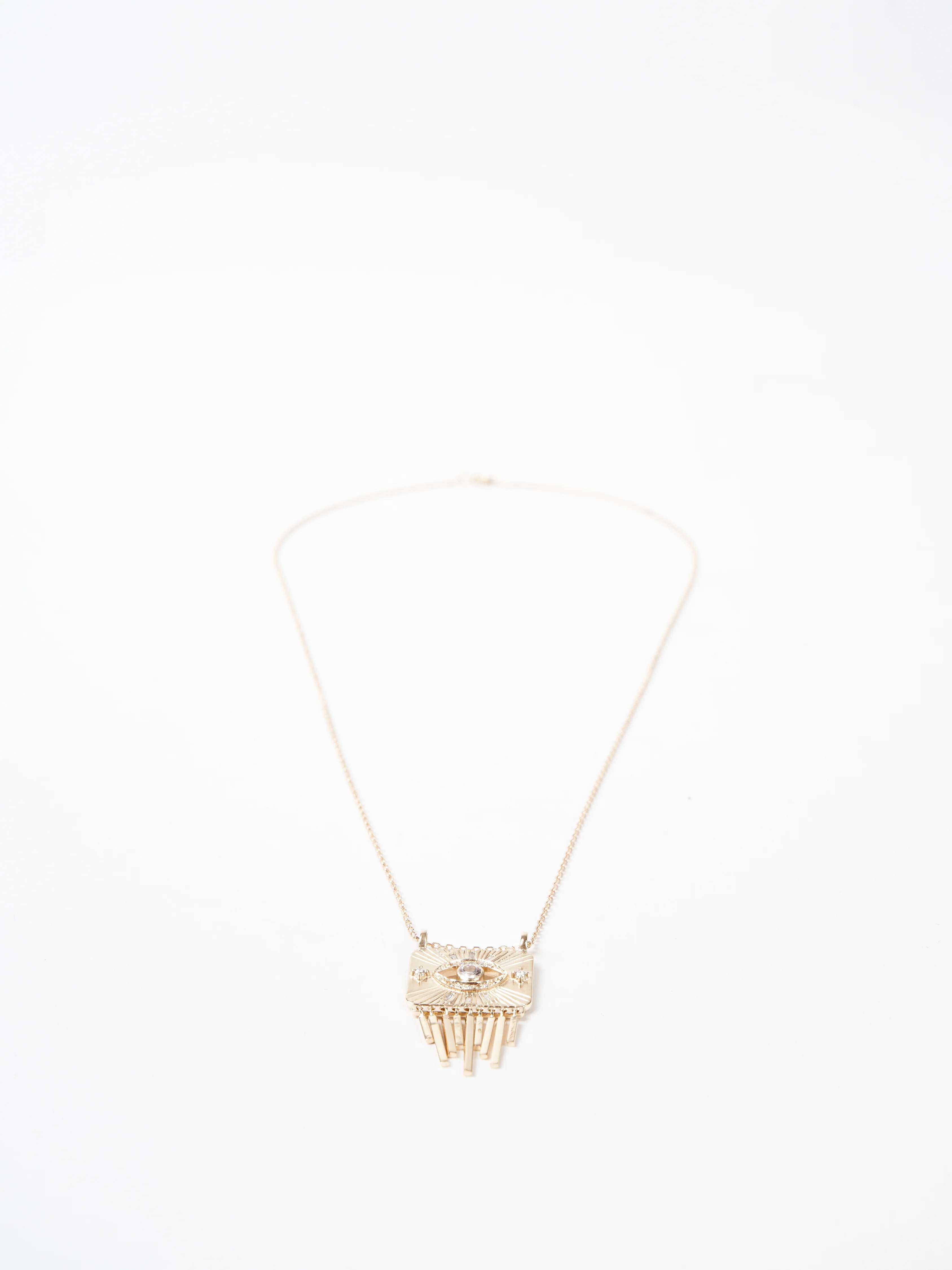open eye tourmaline and baguette diamond necklace - Image 2