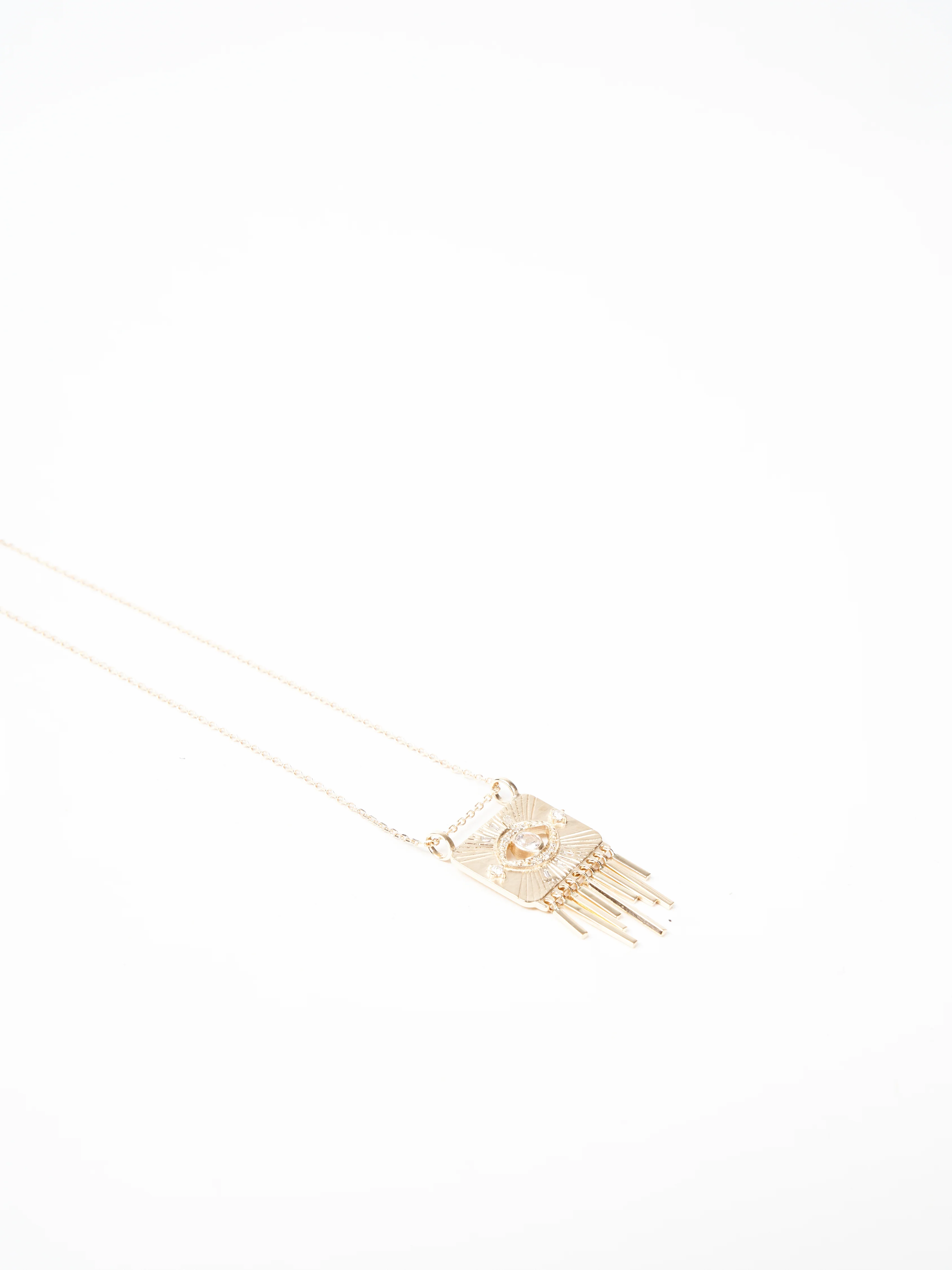 open eye tourmaline and baguette diamond necklace - Image 3