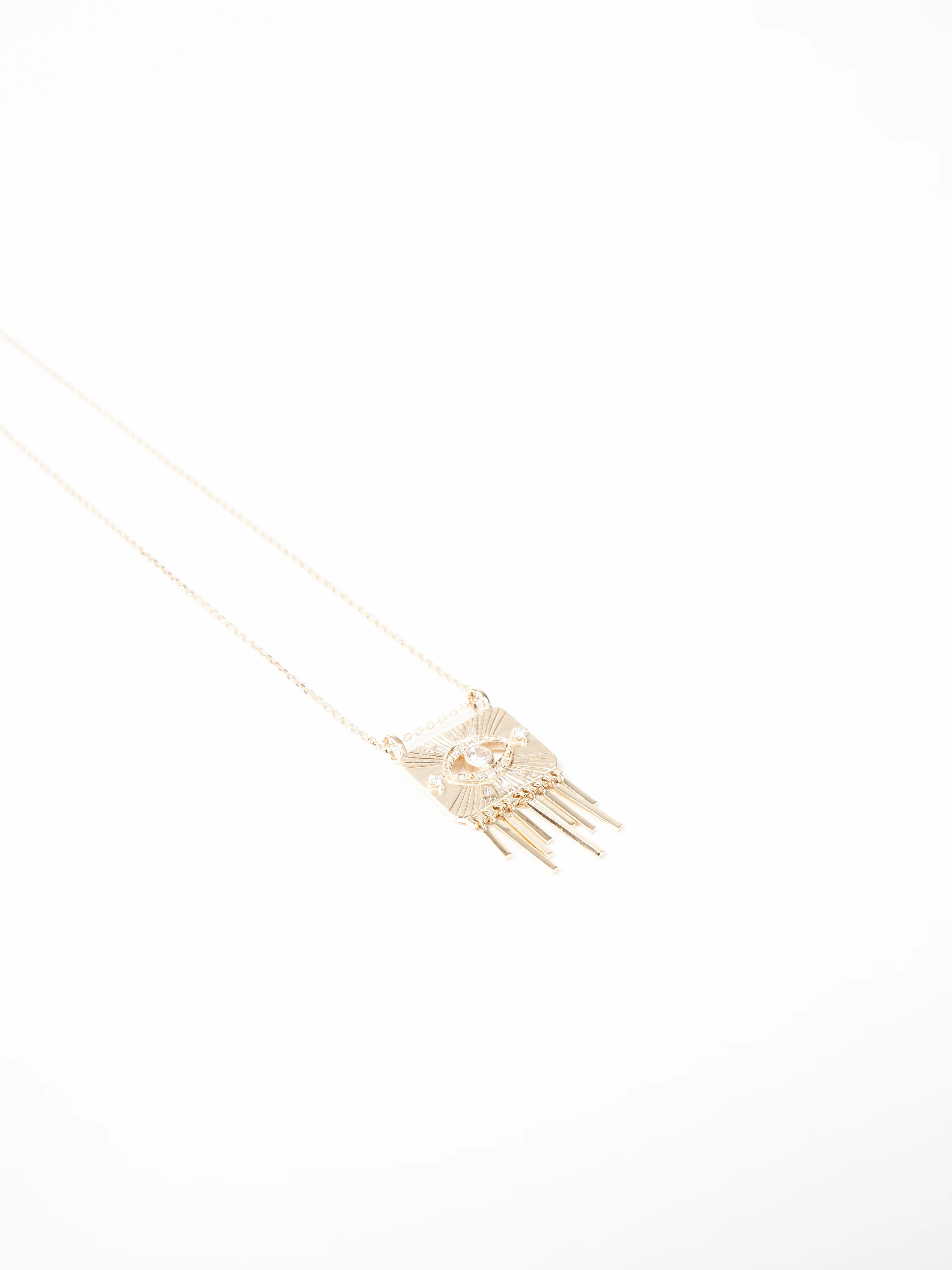 open eye tourmaline and baguette diamond necklace - Image 4