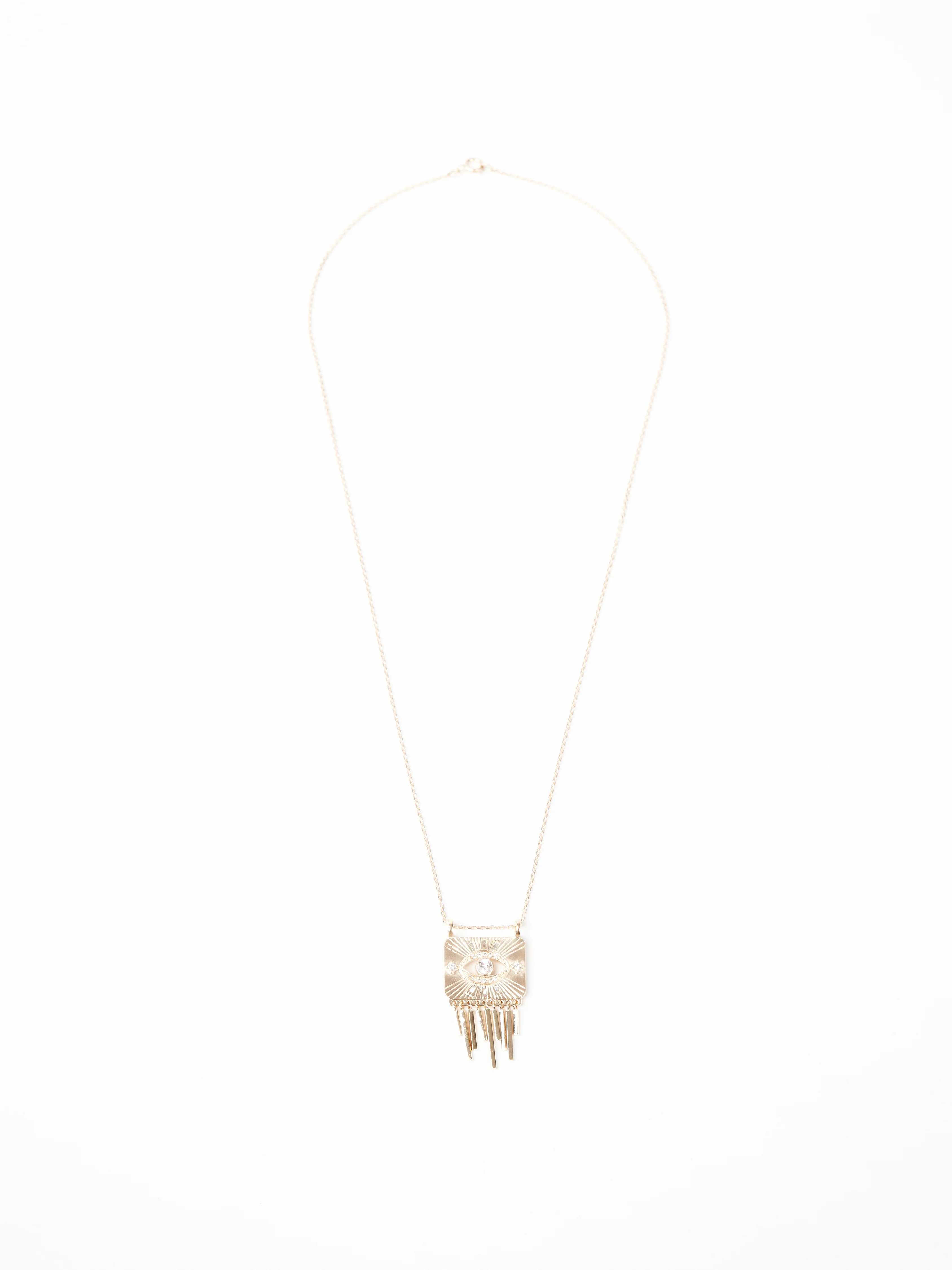 open eye tourmaline and baguette diamond necklace - Image 5