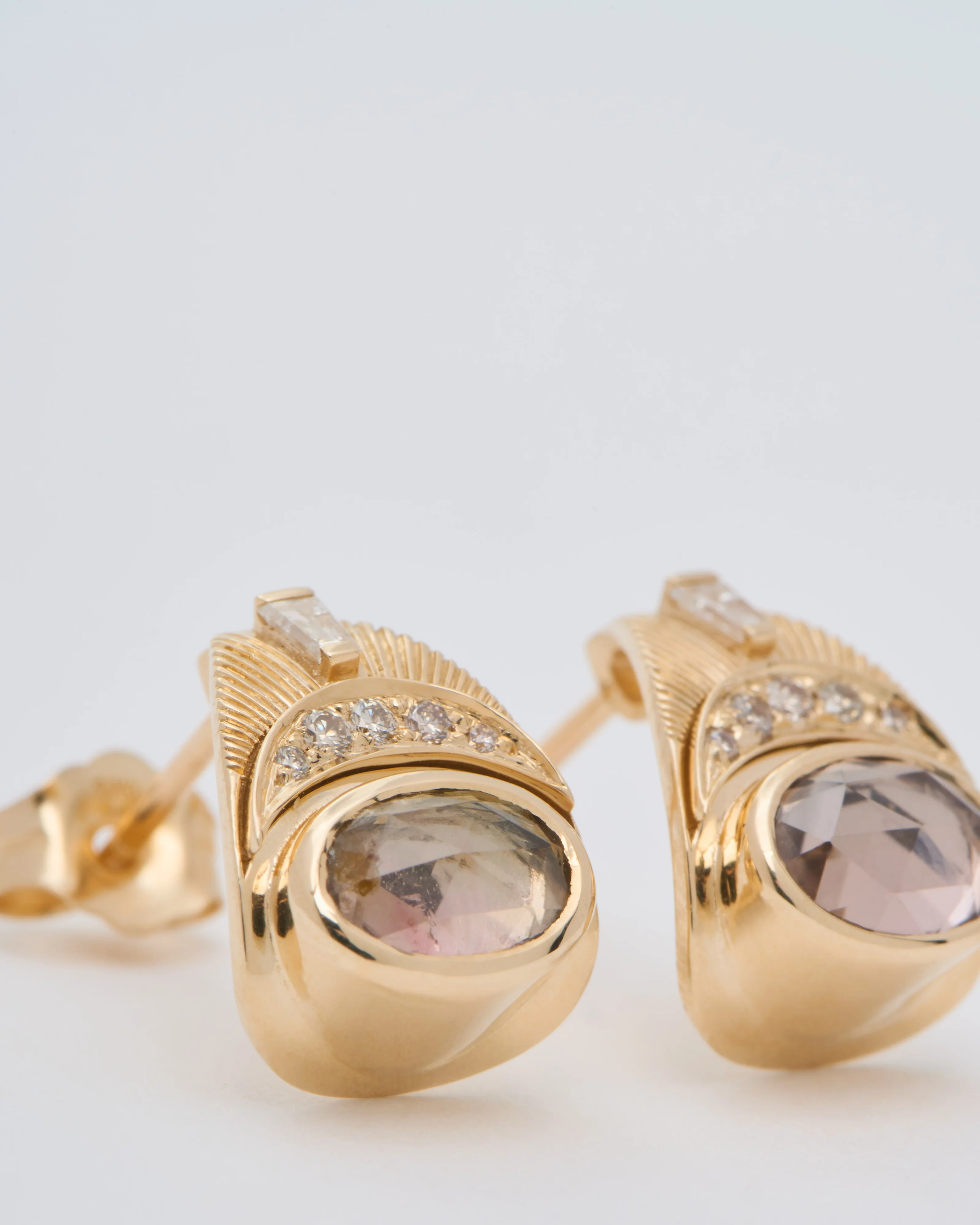 oval tourmaline moons & sun earrings - Image 3