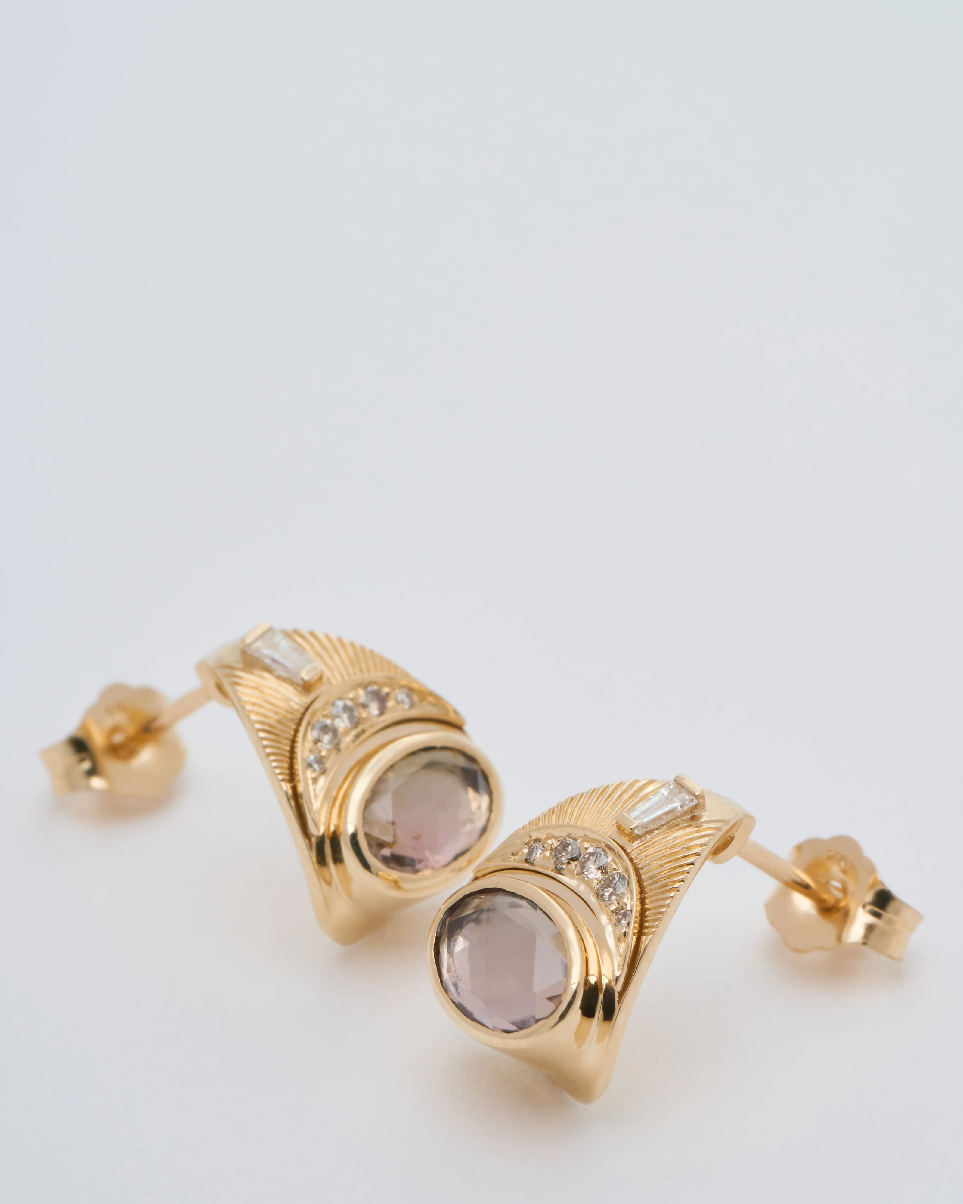 oval tourmaline moons & sun earrings - Image 4