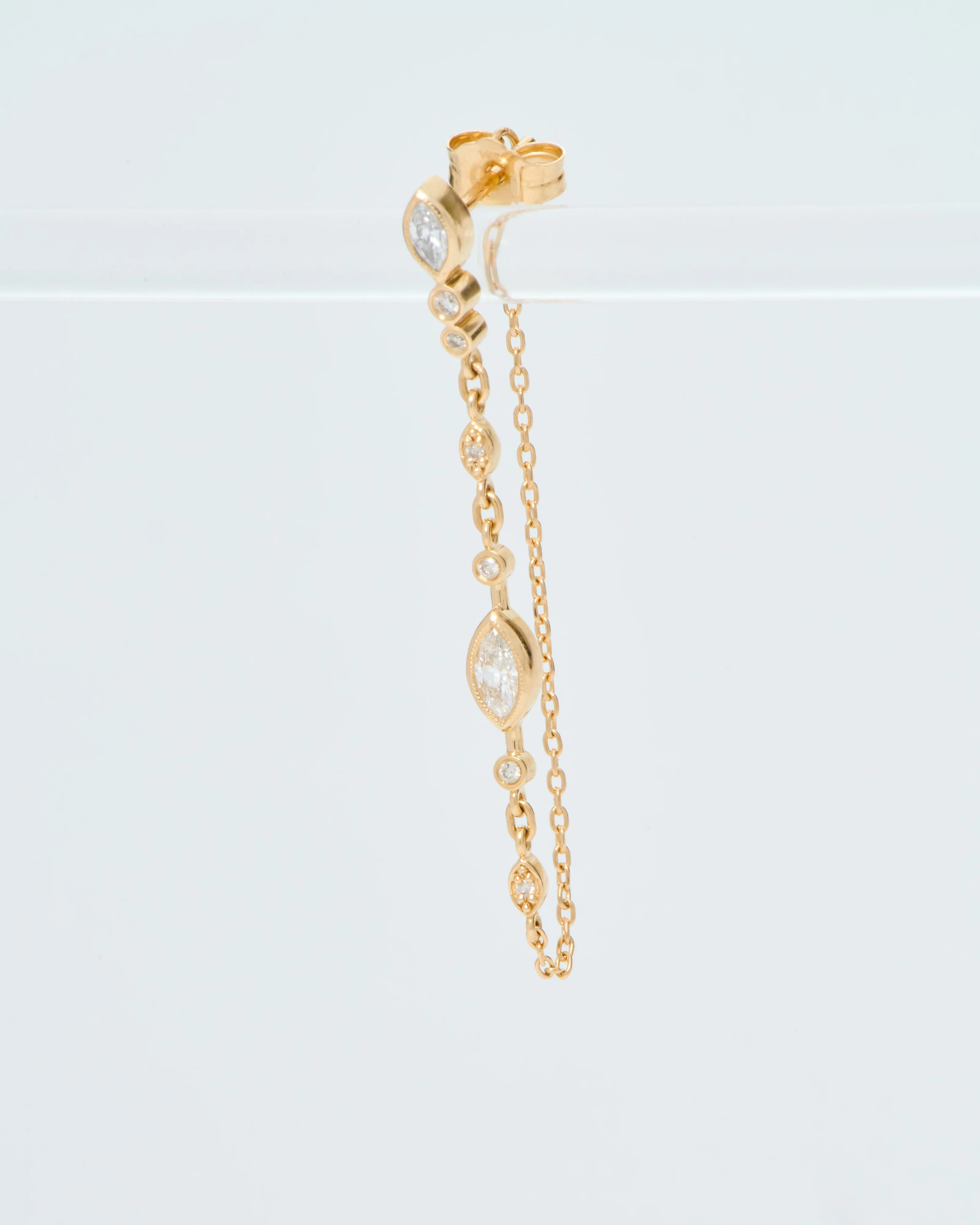 double marquise diamonds & 2 diamond eyes earring - Image 5