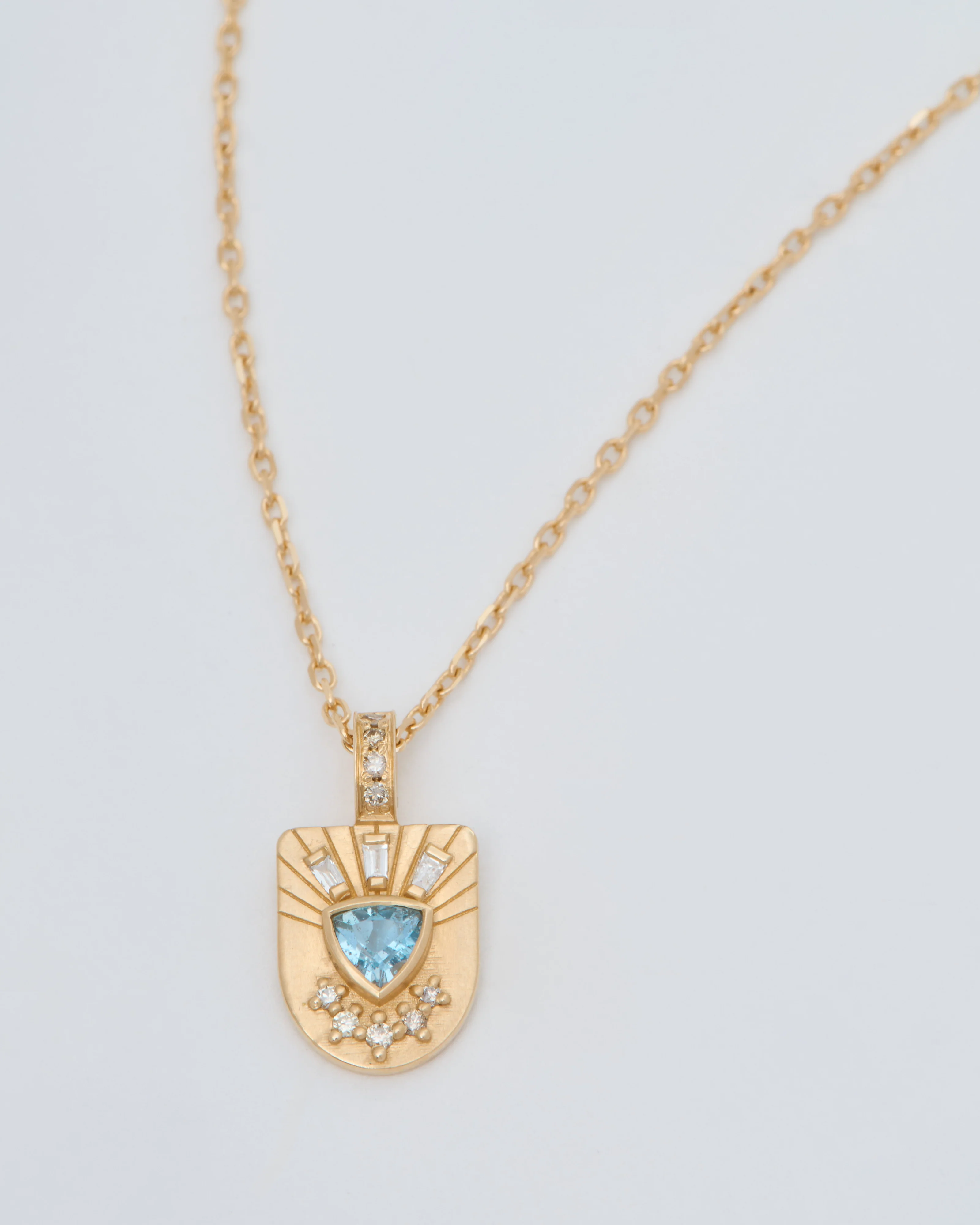 small aquamarine plate neckalce - Image 4
