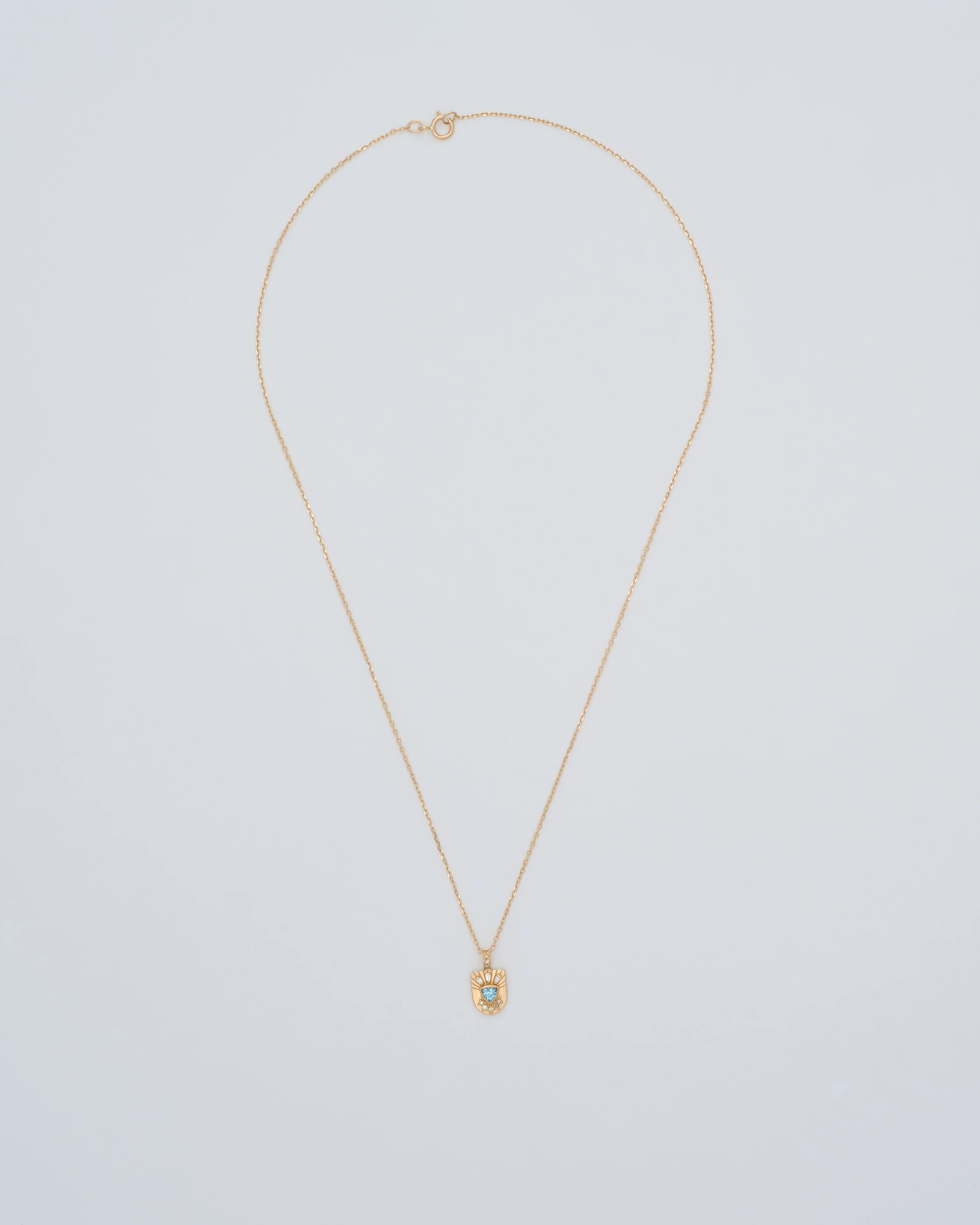 small aquamarine plate neckalce - Image 6