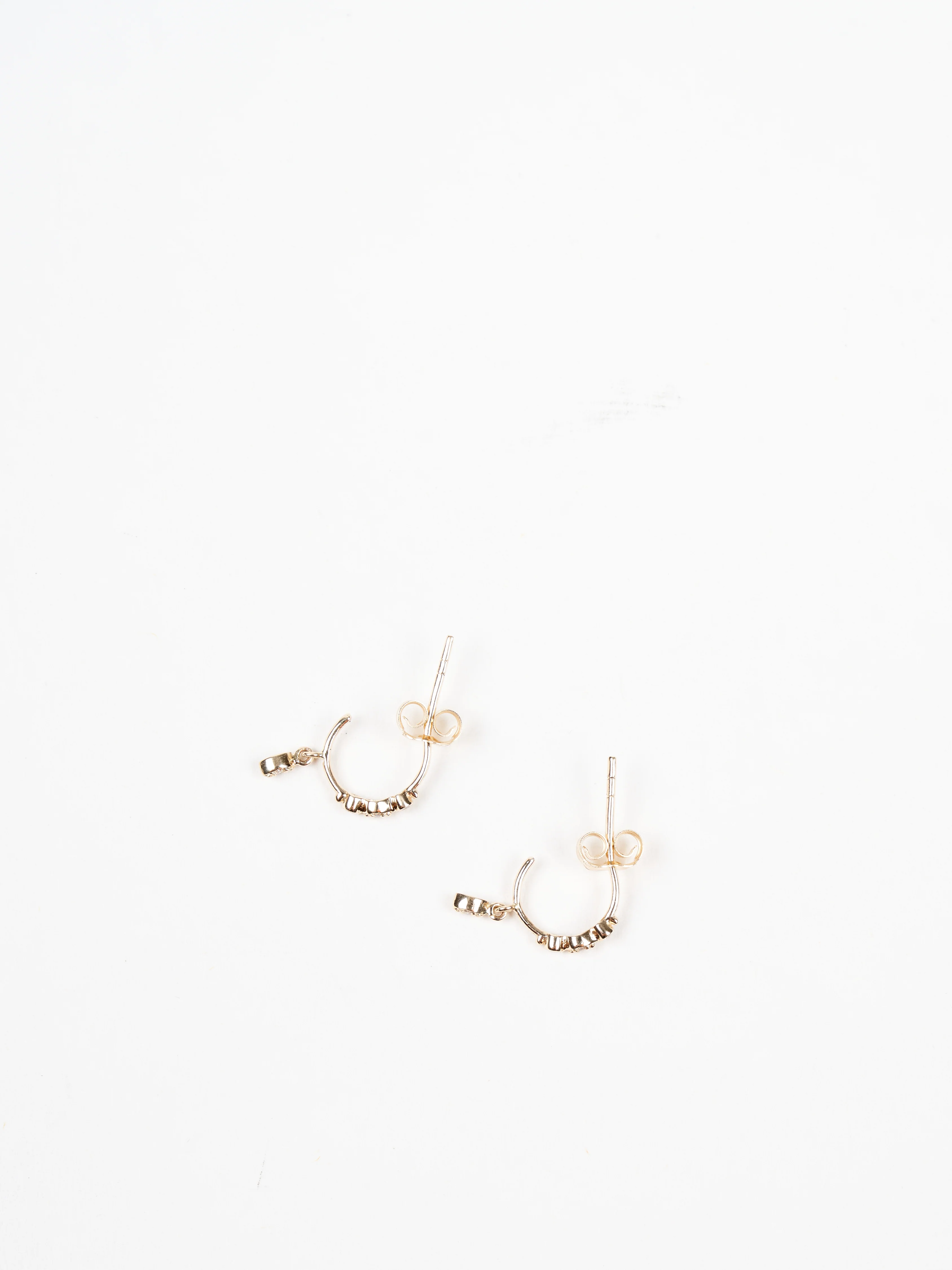small eyes and diamonds hoop earrings - Image 3