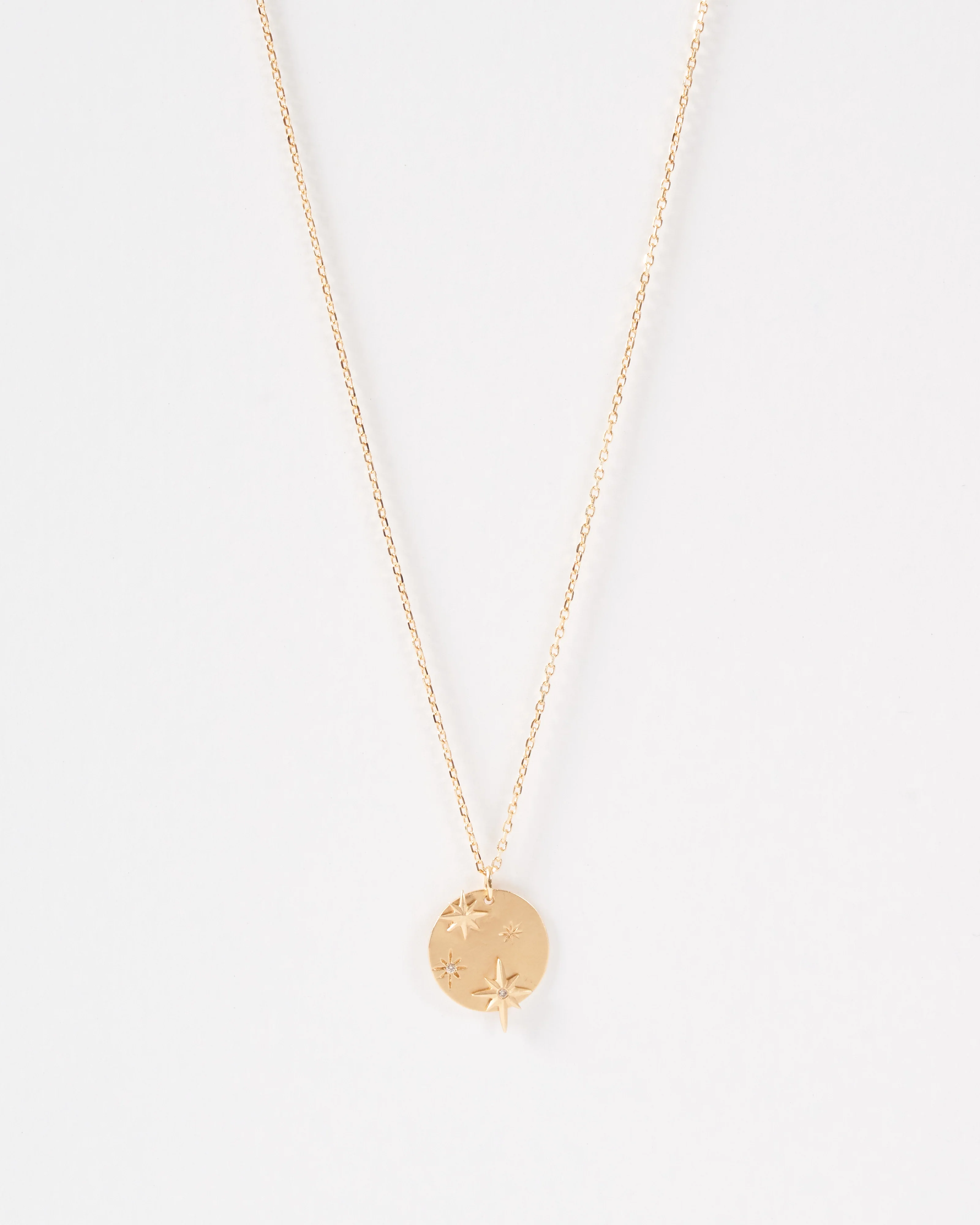 star and diamonds medallion necklace