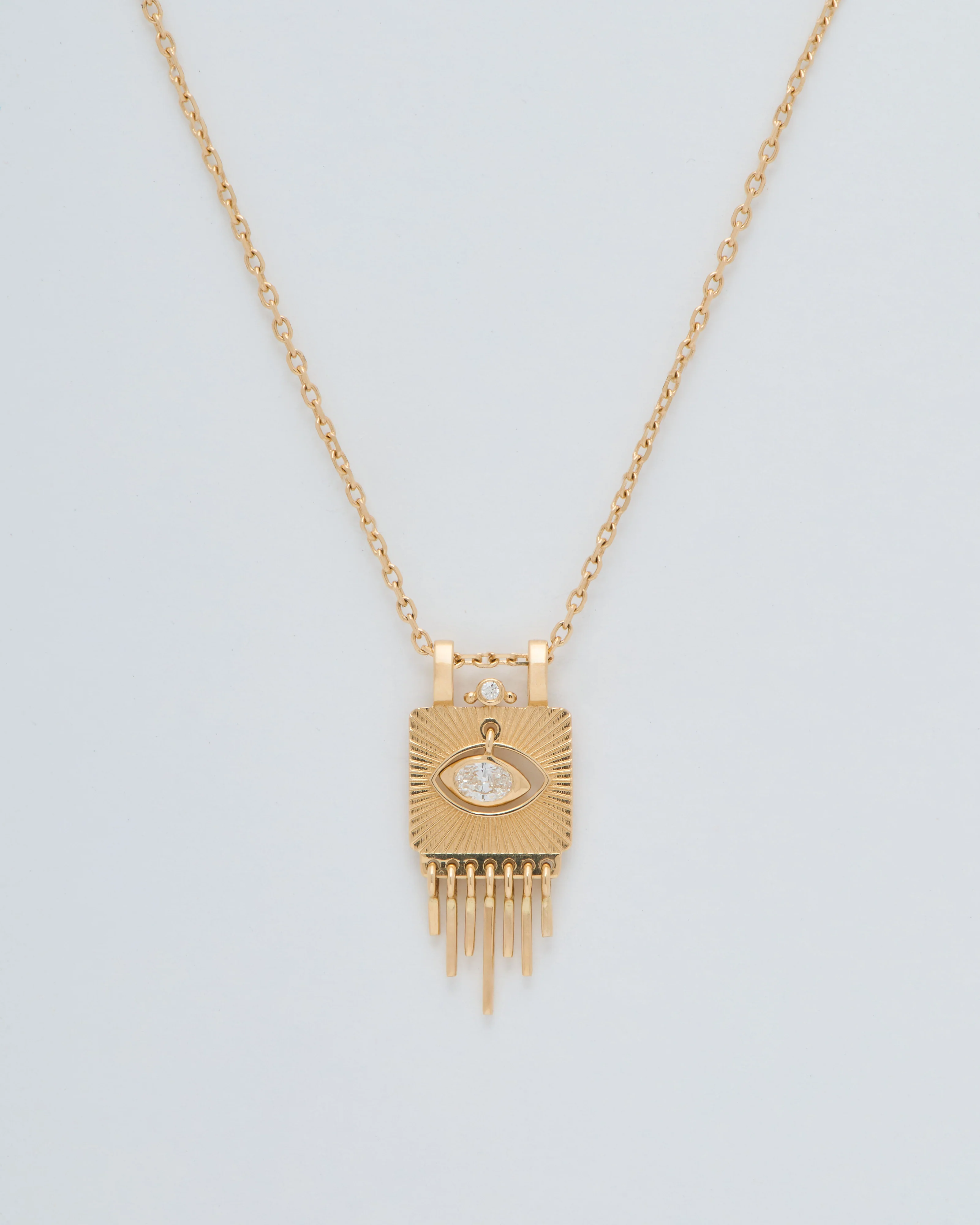 sunbeams gold plate with diamond eye necklace - Image 2