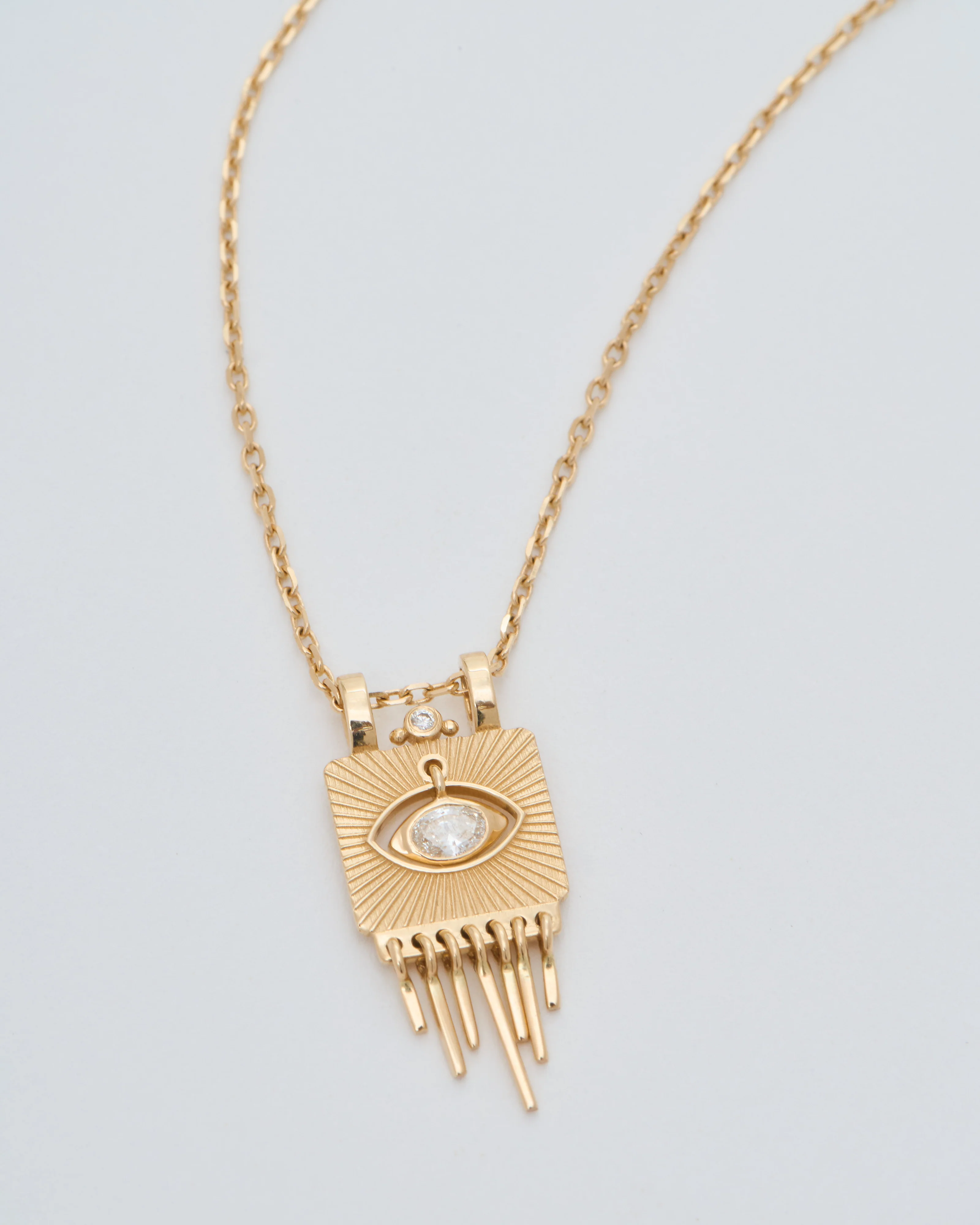 sunbeams gold plate with diamond eye necklace - Image 3