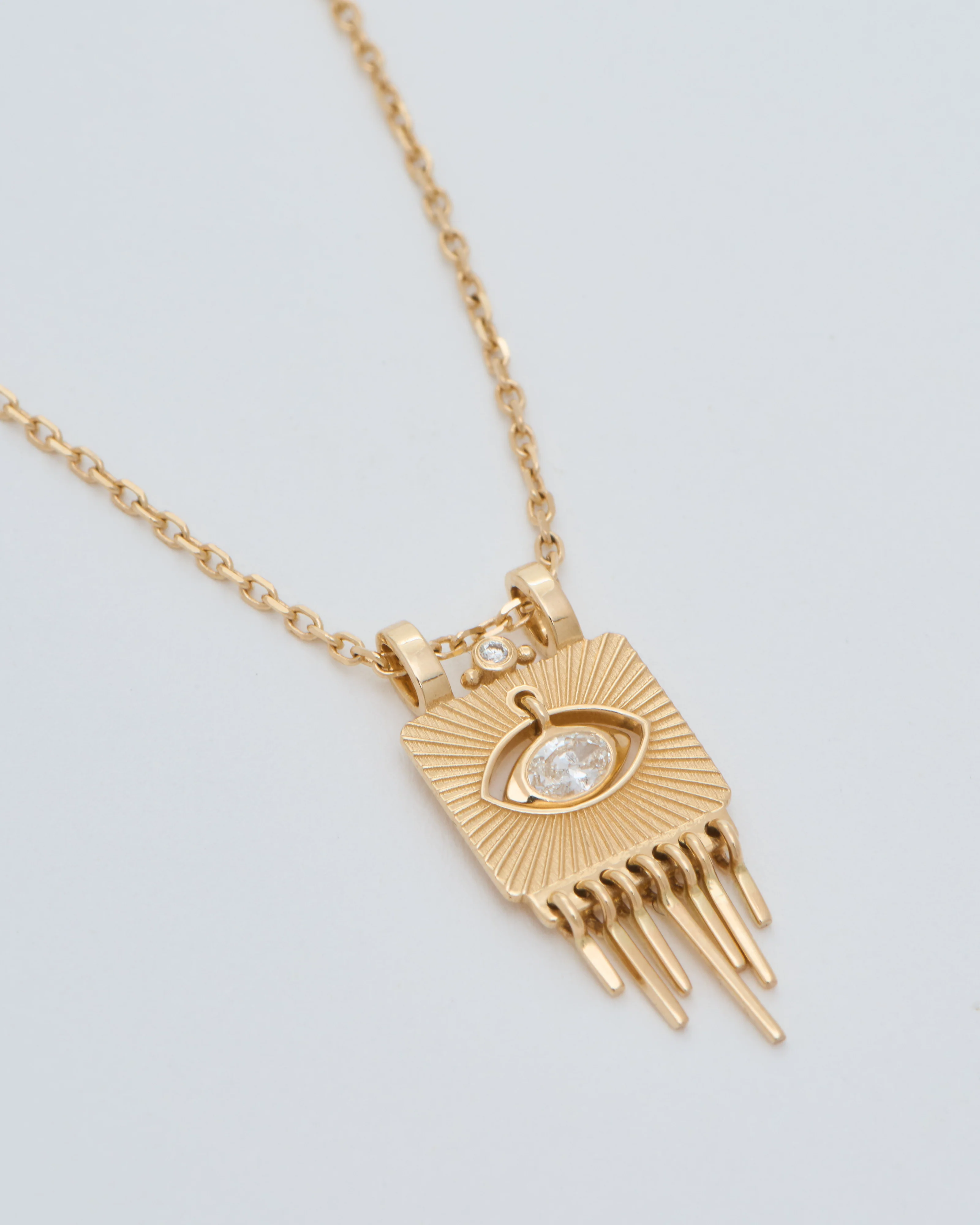 sunbeams gold plate with diamond eye necklace - Image 5