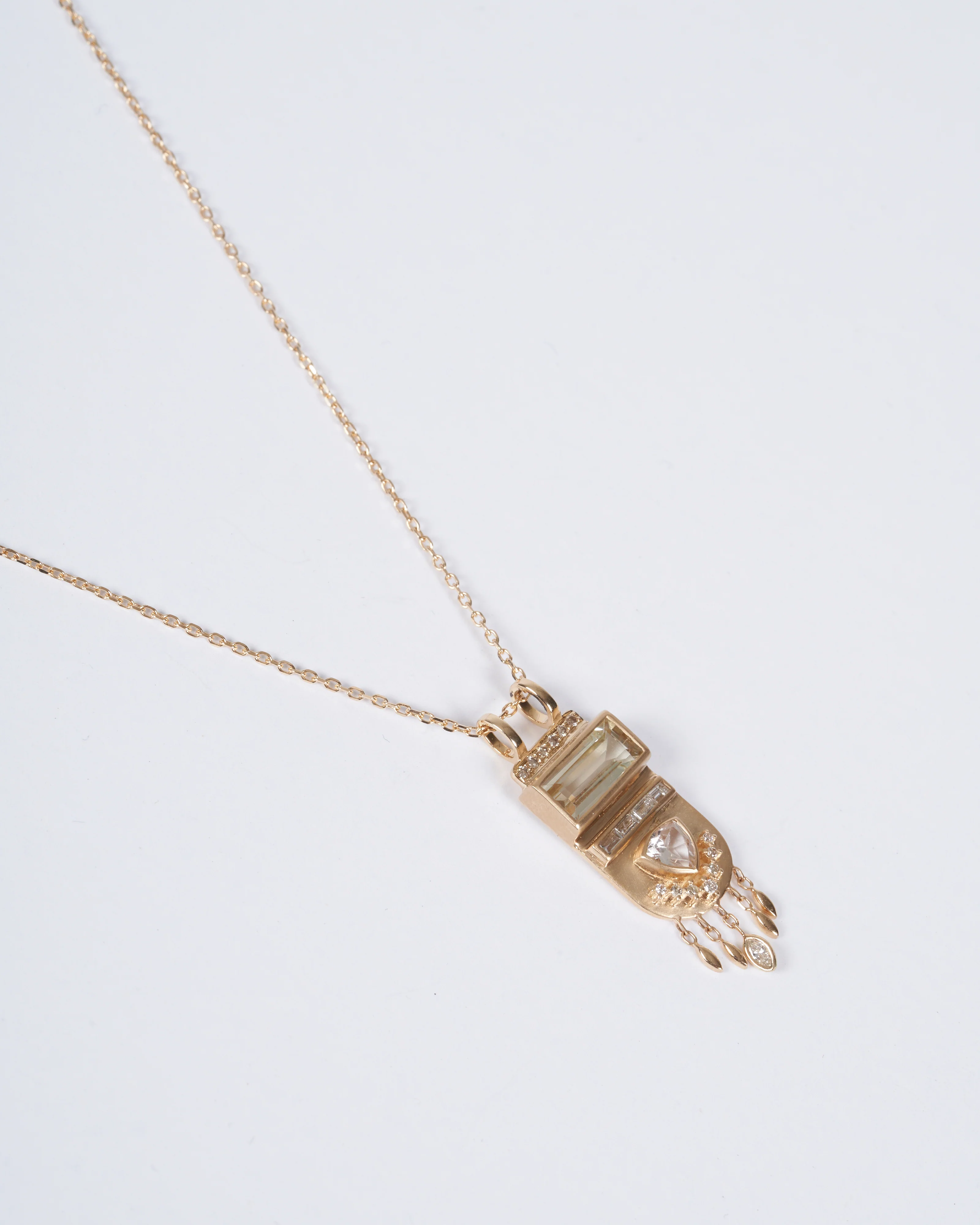 totem tourmalines and diamonds necklace - gold and stone - Image 2
