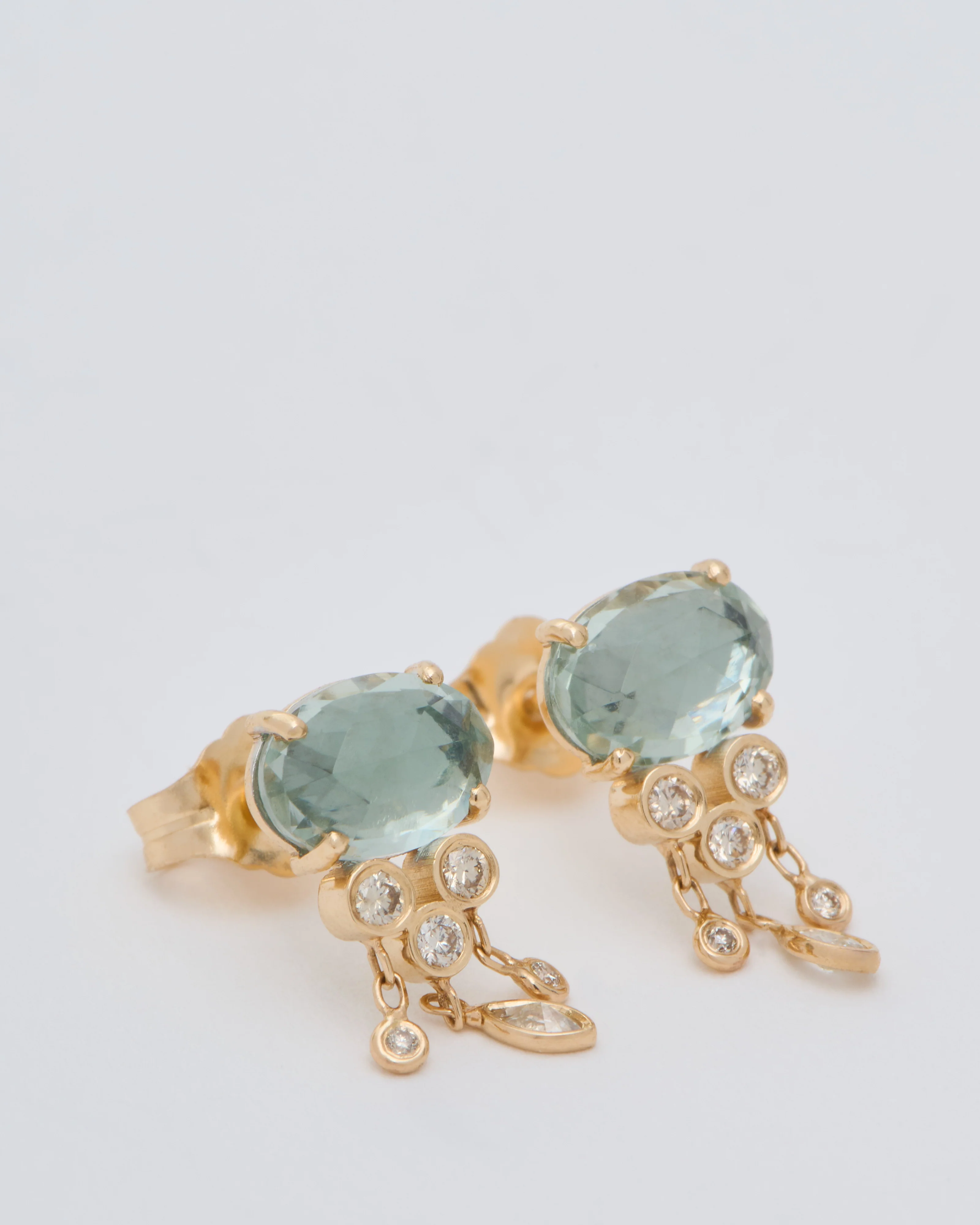 jellyfish tourmaline and diamond earrings - Image 3