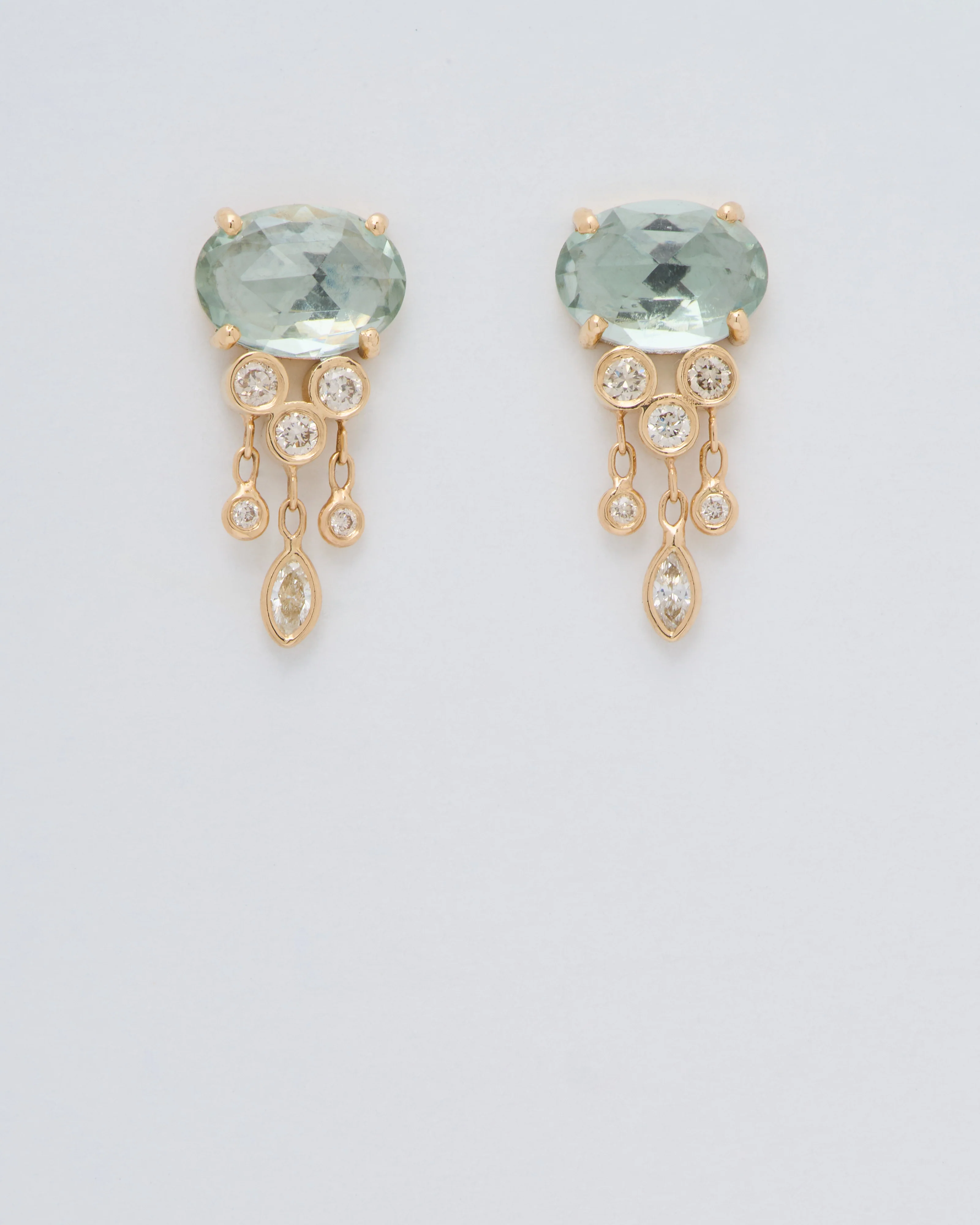 jellyfish tourmaline and diamond earrings - Image 4