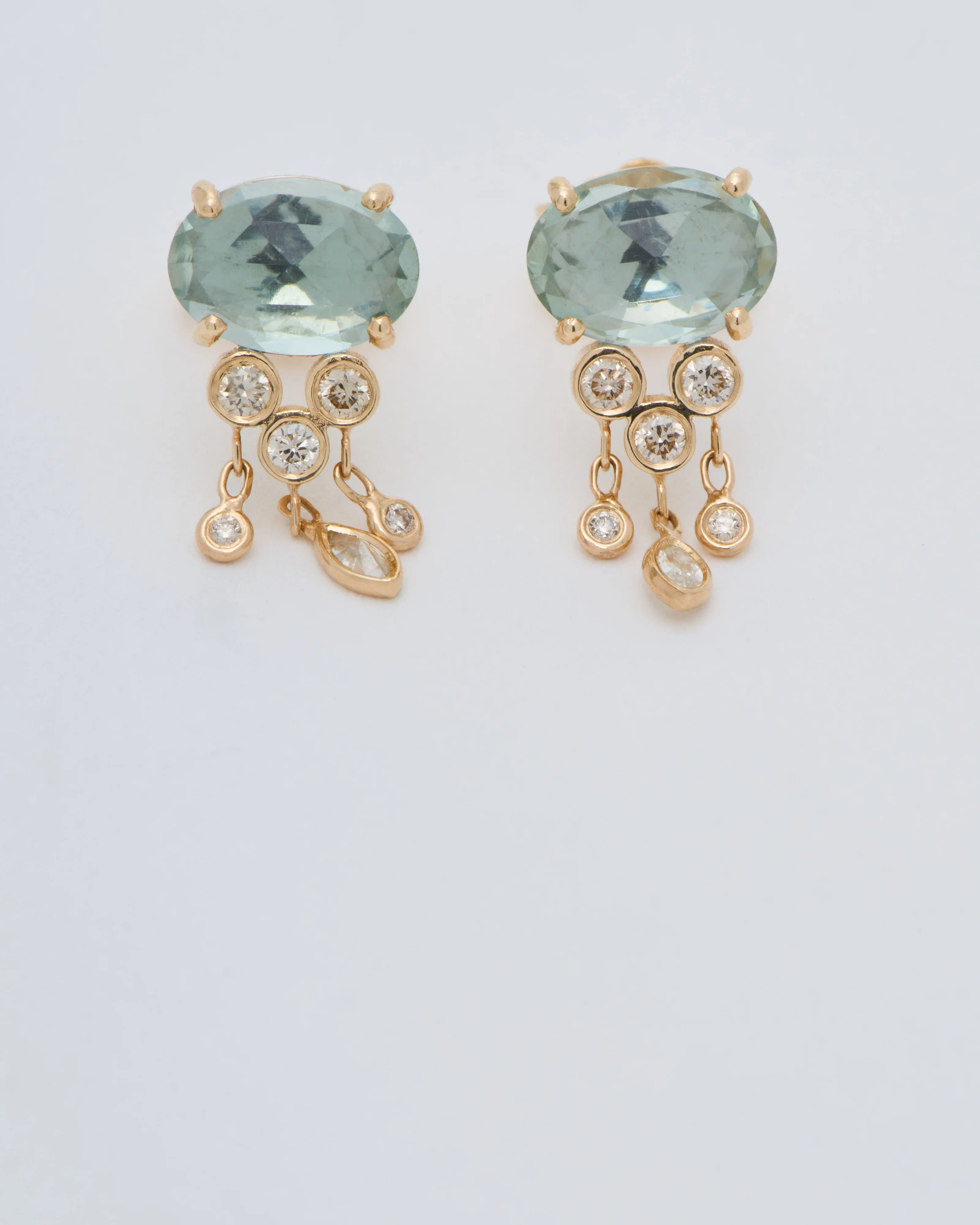 jellyfish tourmaline and diamond earrings - Image 5