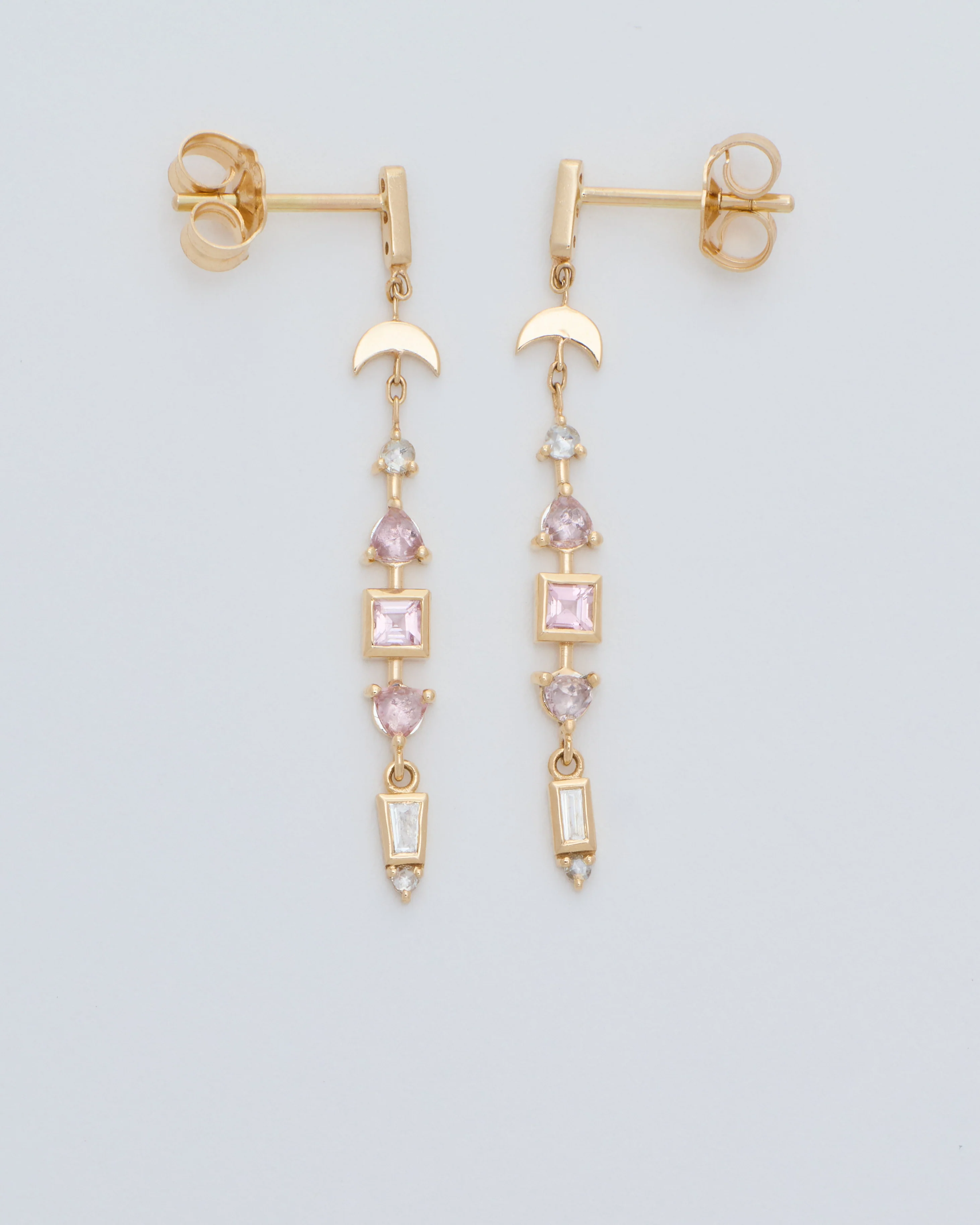 tourmaline moon crescent long earrings - Image 3